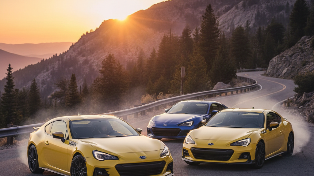 Editorial, photo-realistic HERO for an automotive daily news article titled "Subaru BRZ Limited-Edition Highlighter Yellow Unveiled – Daily Car News (
