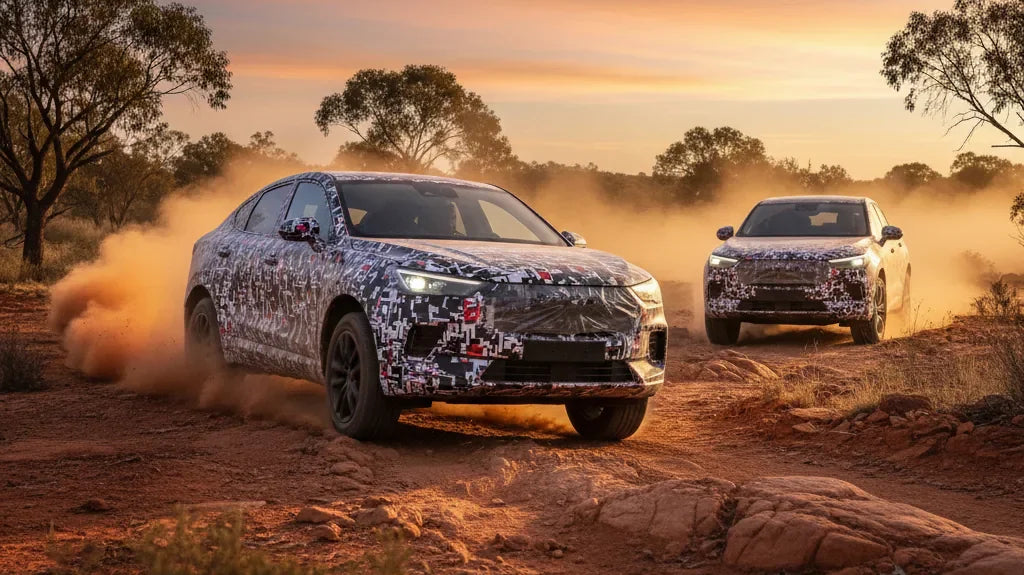 Editorial photo-realistic HERO image for automotive news (2026-01-23). Feature GWM vehicles specifically Haval H6 GT PHEV. Scene: The sleek Haval H6 G