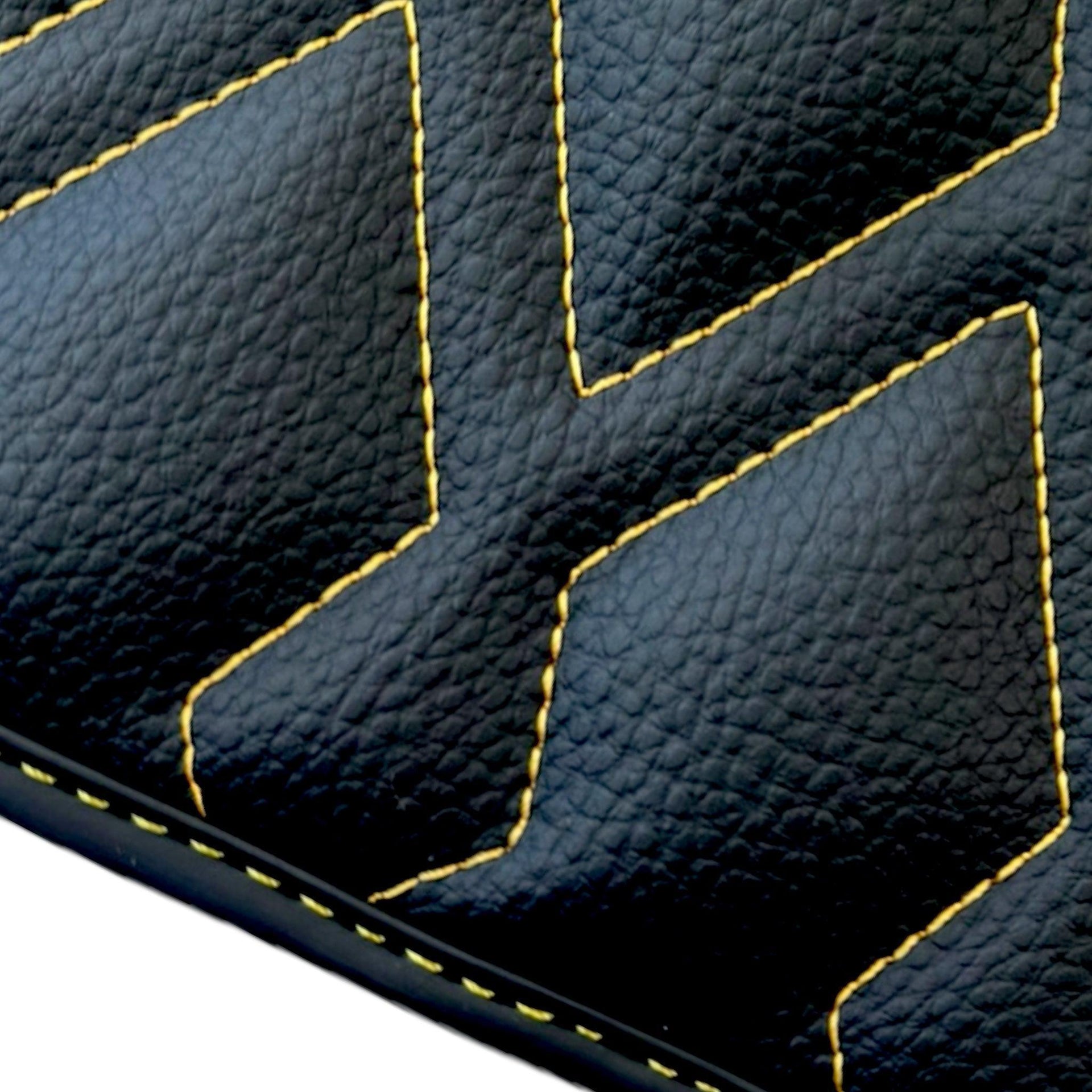 Black Leather Floor Mats for Rolls-Royce Phantom VIII (2017-2024) ER56 Design - AutoWin