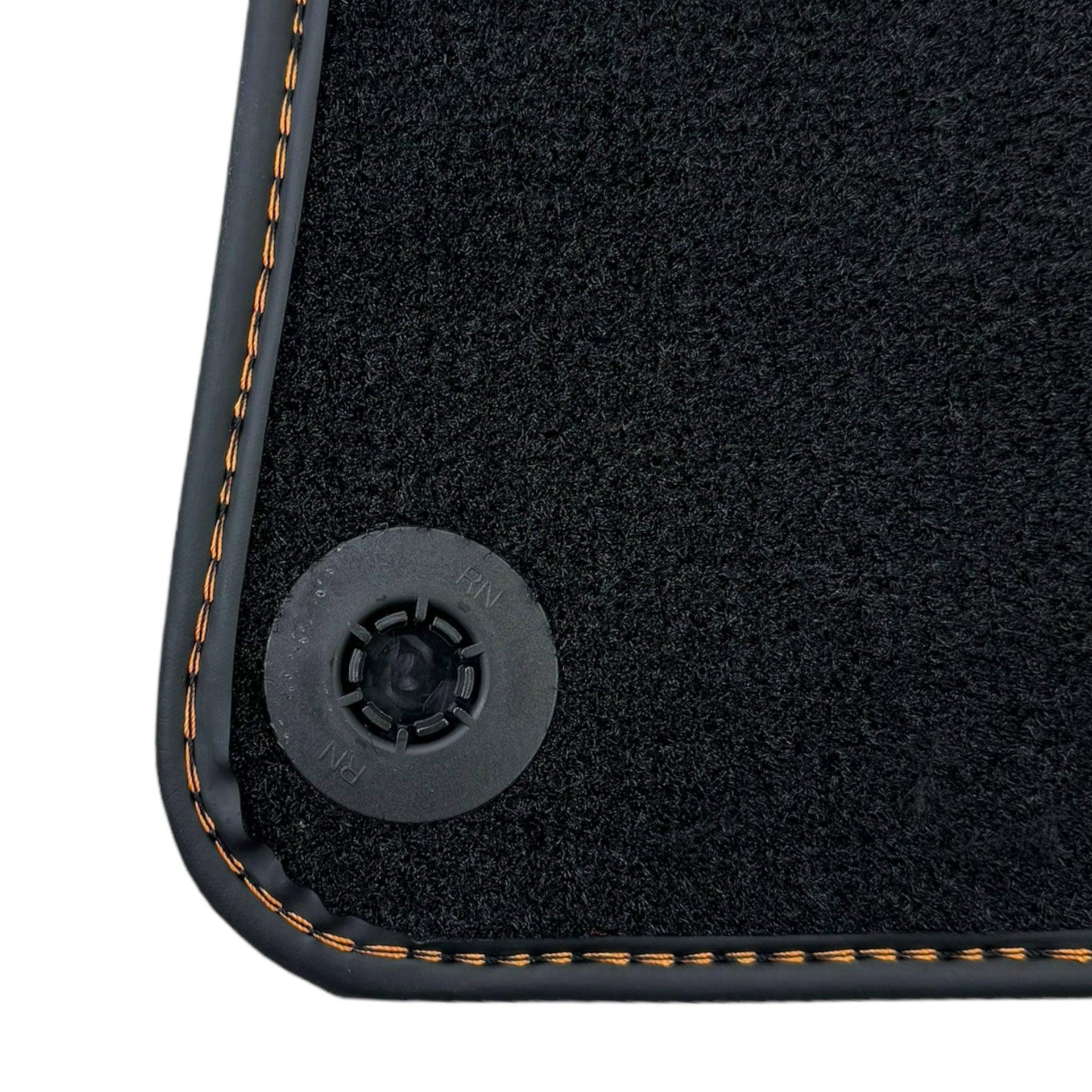 Floor Mats for Rolls Royce Shadow (1965-1977) with Orange Leather - AutoWin