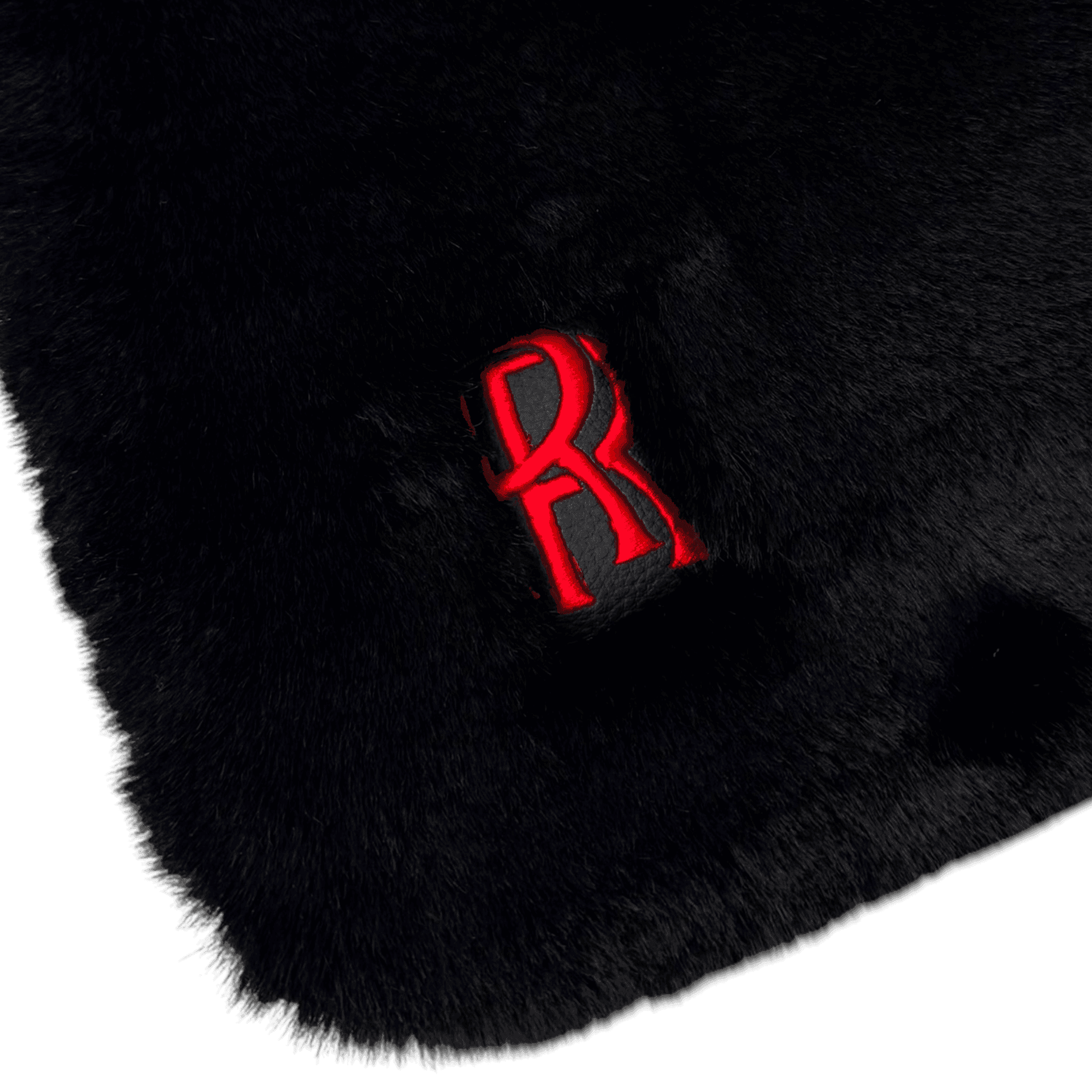 Black Sheepskin Floor Mats for Rolls Royce Cullinan (2018-2025) with Red Leather