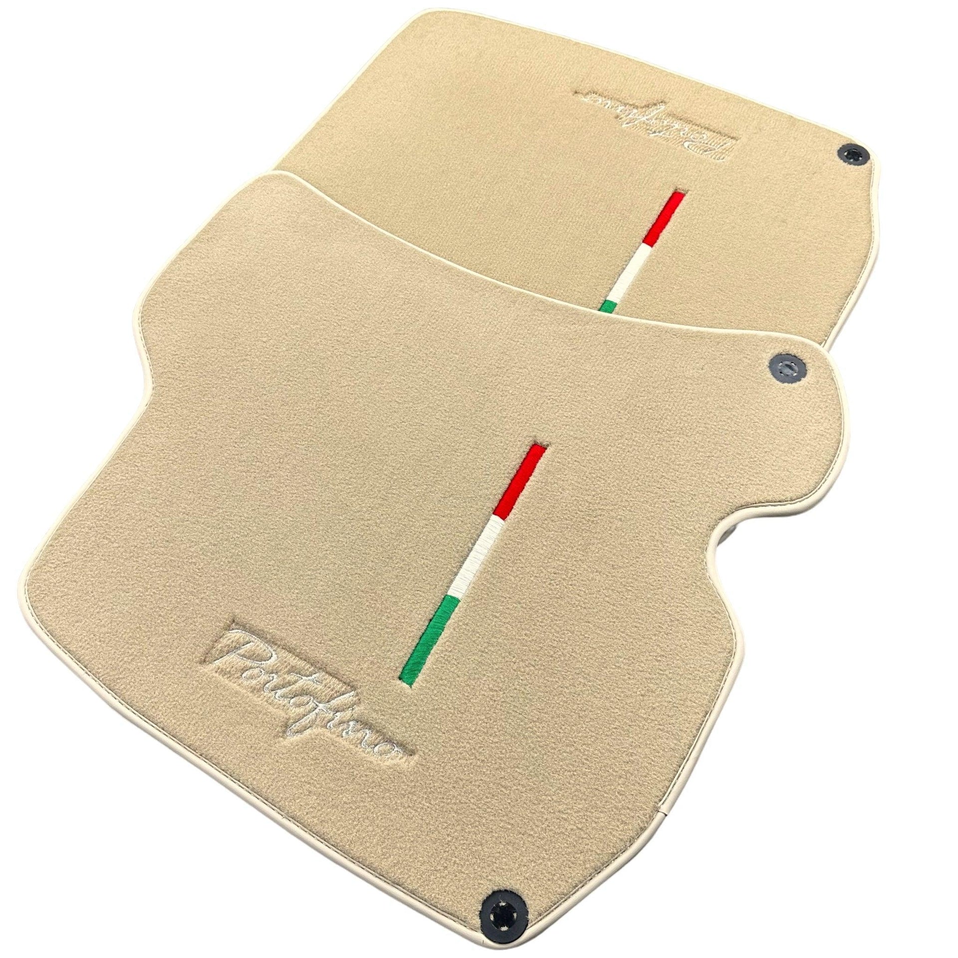 Beige Floor Mats for Ferrari Portofino (2018-2023) Italian Edition - AutoWin