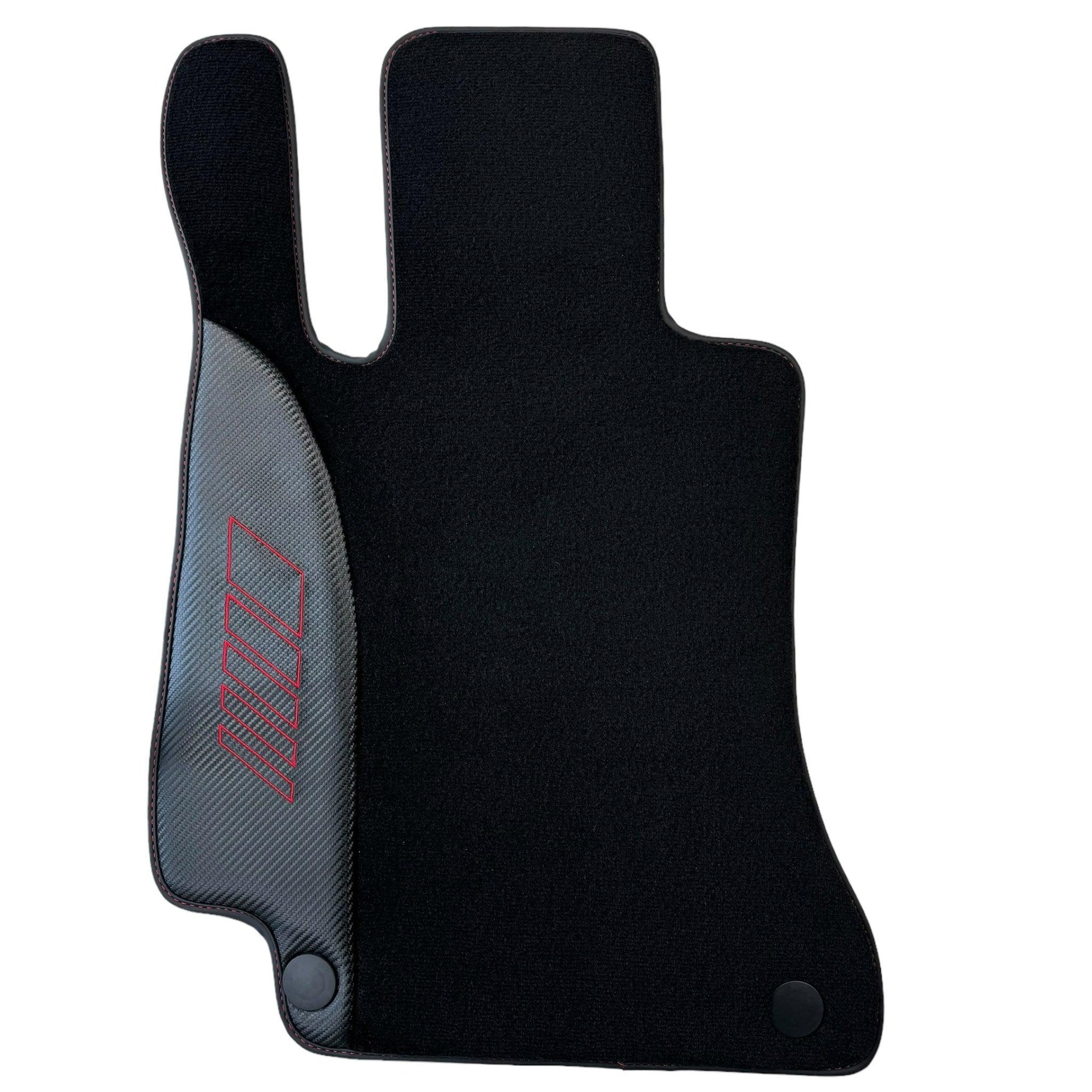 Black Floor Mats for Mercedes Benz C-Class W205 Sedan with Carbon Fiber | AutoWin Edition - AutoWin