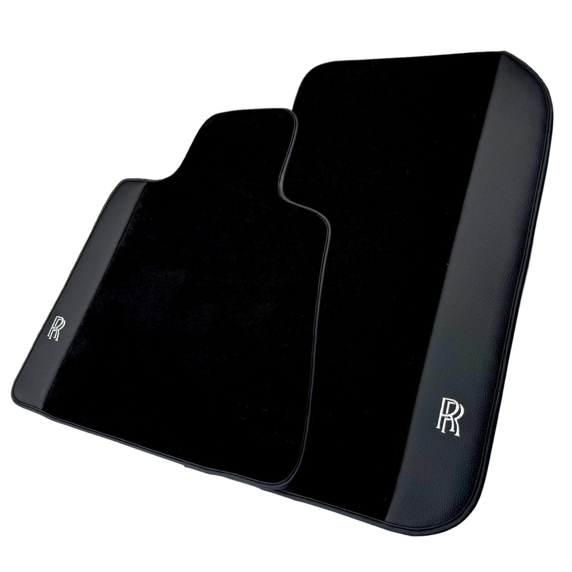 Black Floor Mats for Rolls Royce Phantom Sedan (2003-2016) with Black Leather - AutoWin