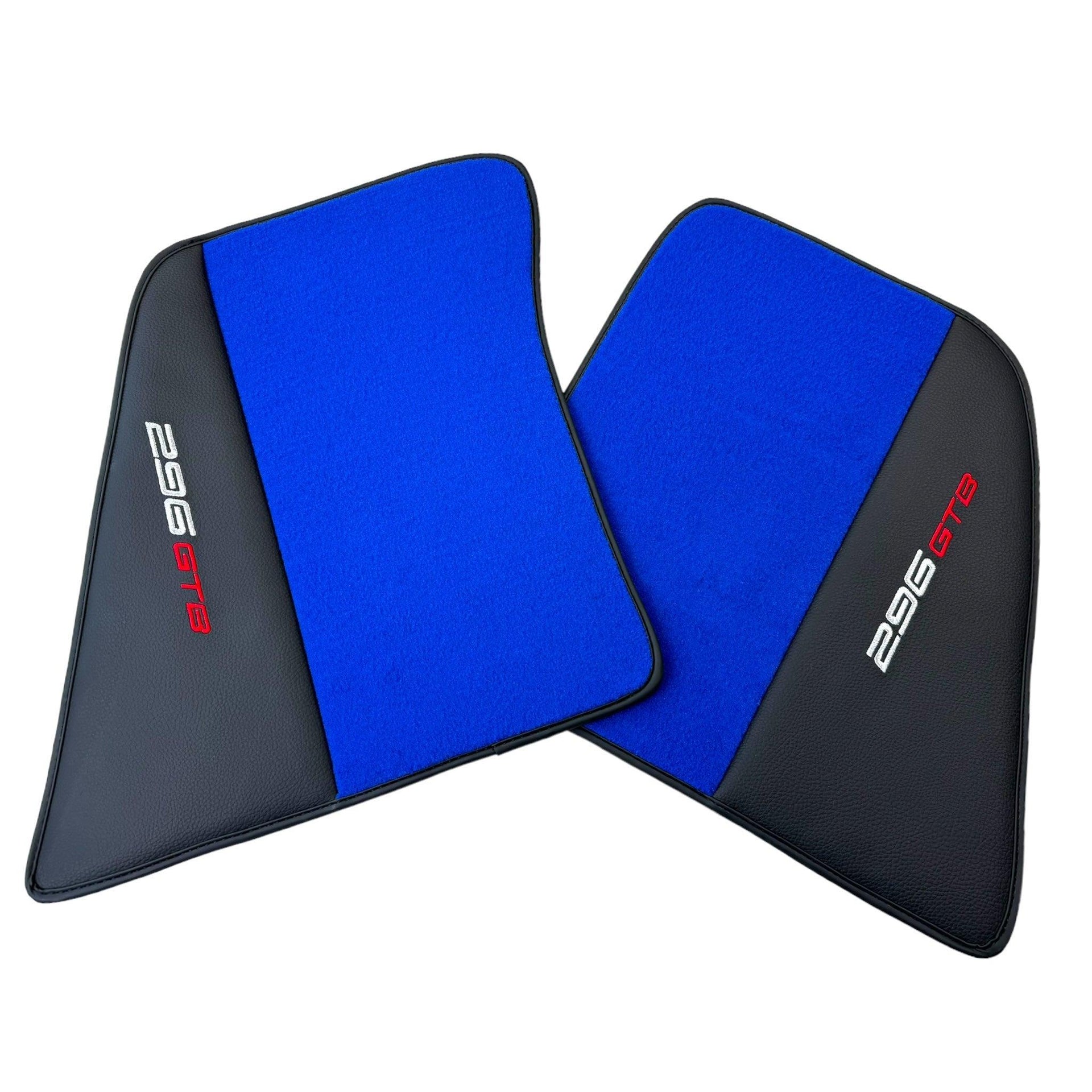 Blue Floor Mats for Ferrari 296 GTB (2022-2024) with Leather - AutoWin
