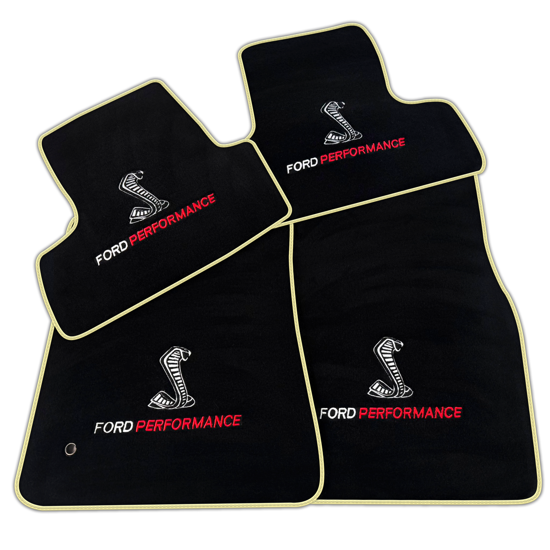 Customizable Black Floor Mats for Ford Mustang VI (2015-2023) Ford Performance