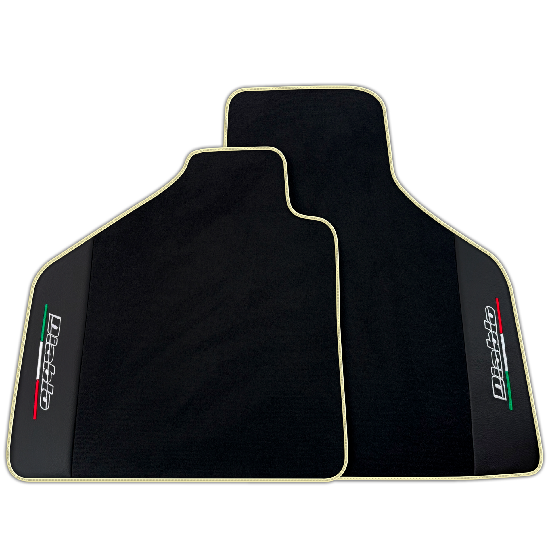 Black Floor Mats for Lamborghini Diablo (1990-2001) | Premium Leather