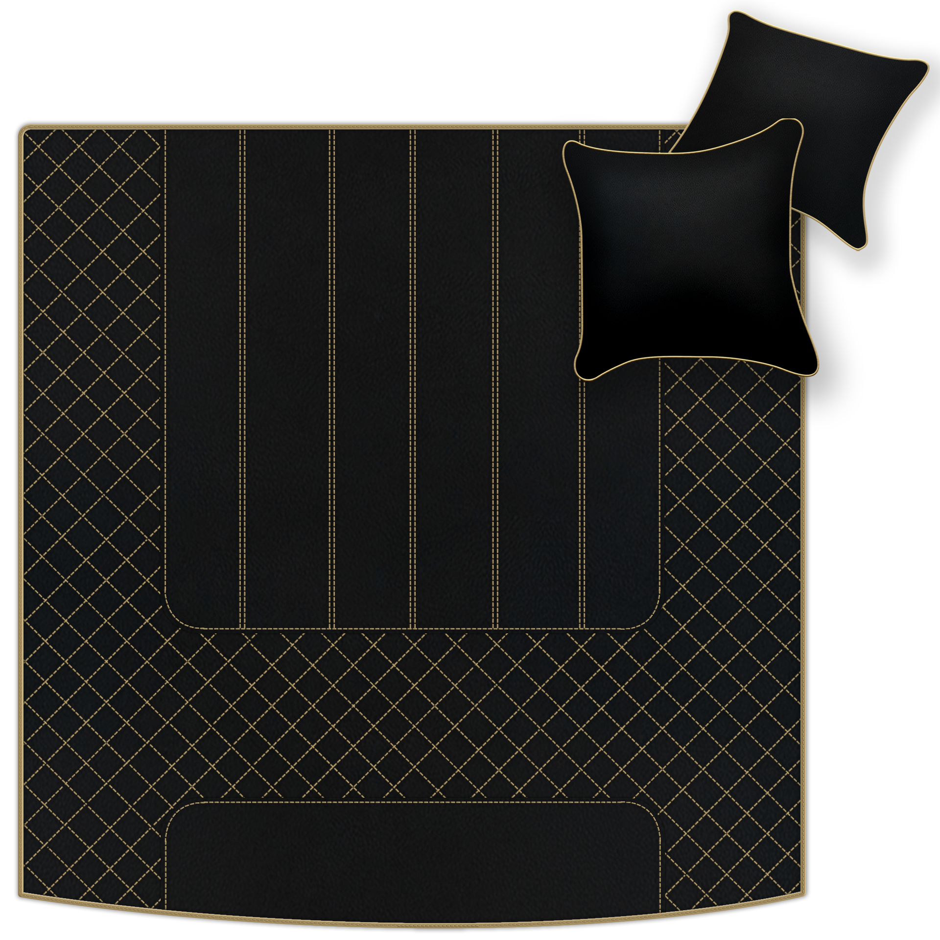 Customizable Leather Floor Mats with Double Diamond Pattern for Bentley Mulsanne (2010-2020) - AutoWin