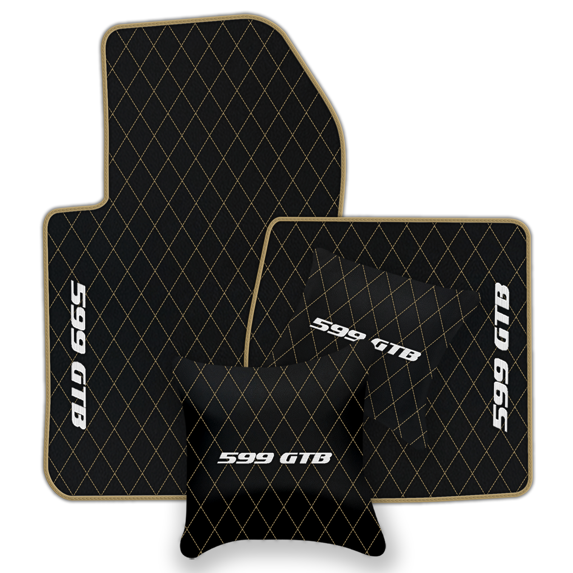 Custom Black Leather Floor Mats for Ferrari 599 Coupe (2006-2012)