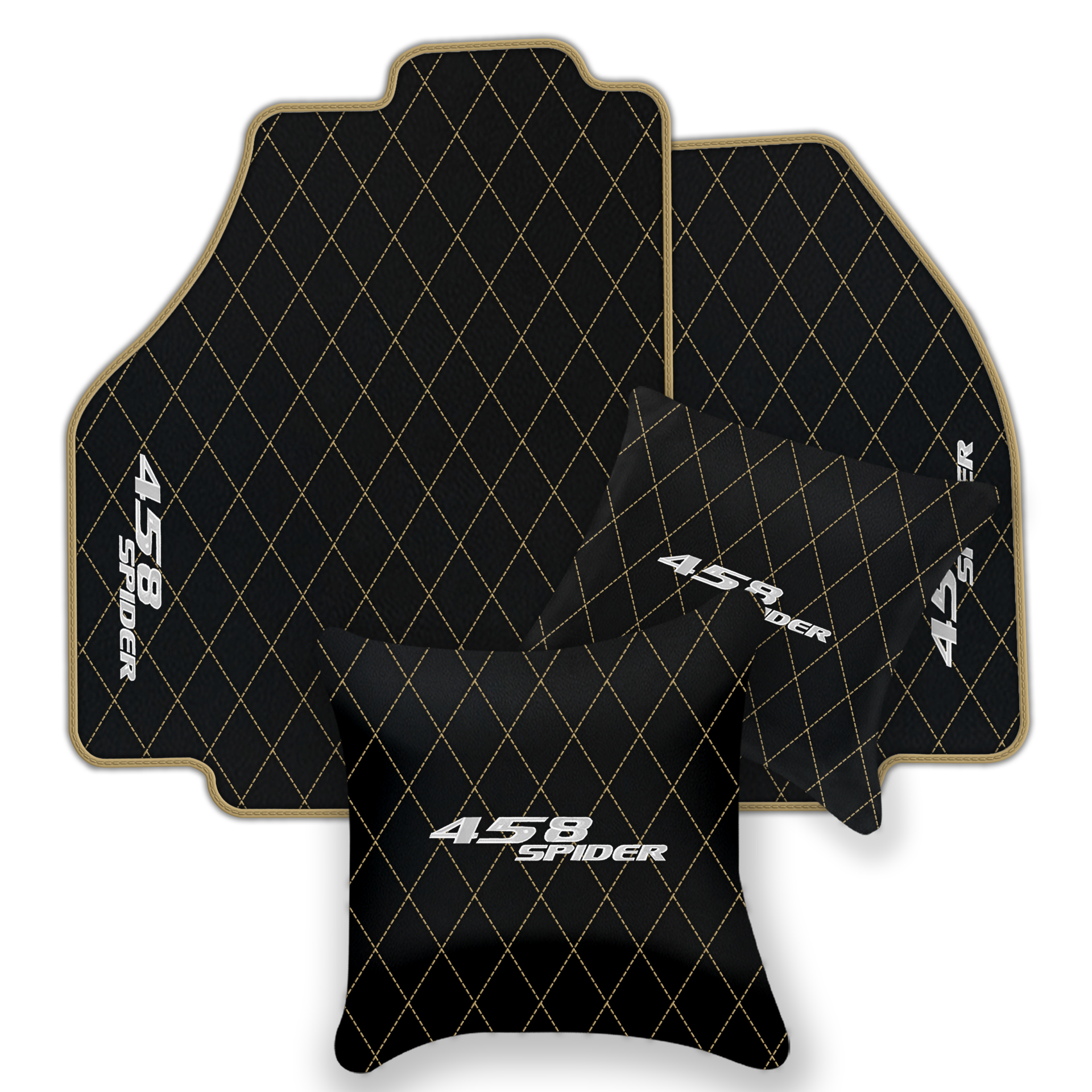 Premium Black Leather Floor Mats for Ferrari 458 Speciale (2012-2015)