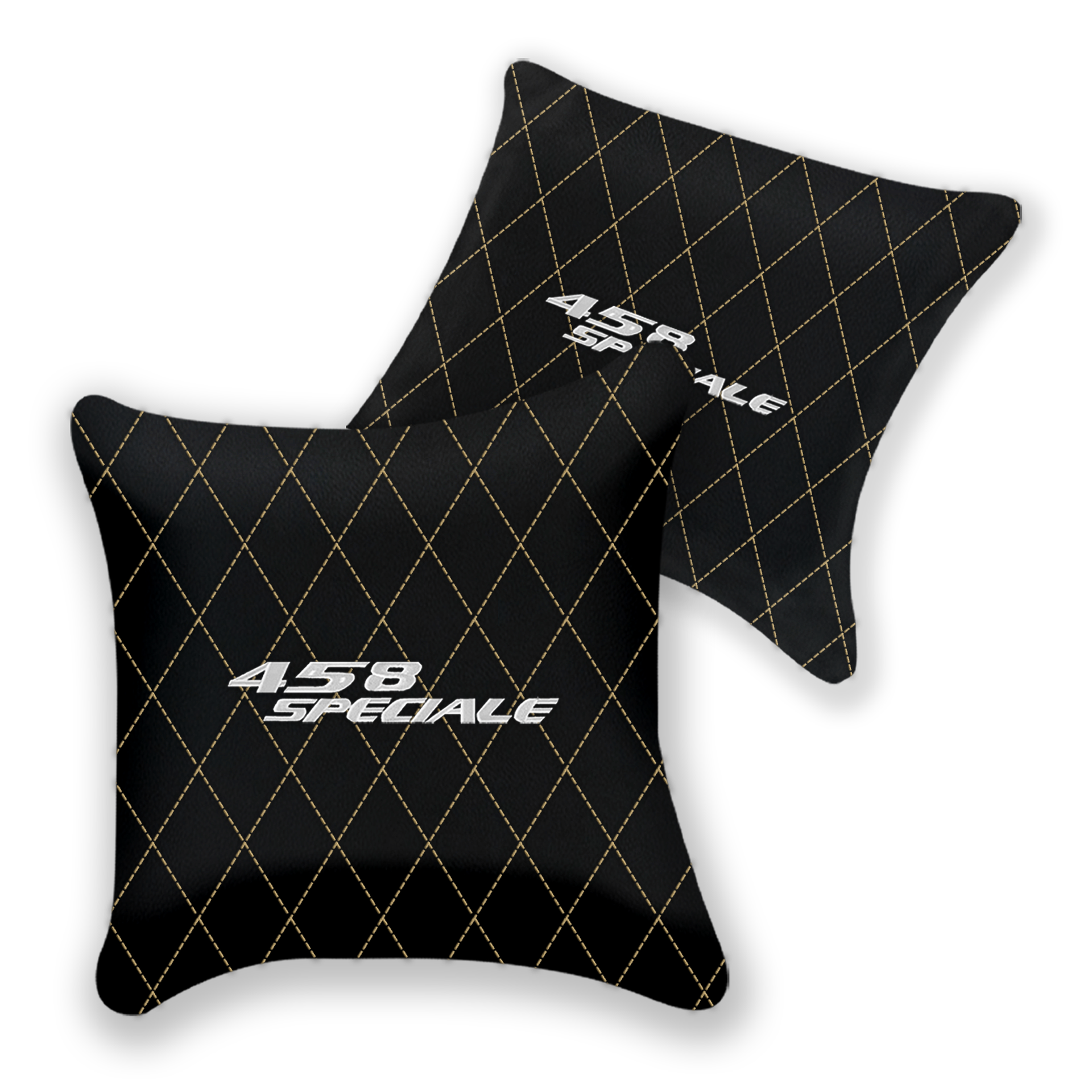 Customizable Black Leather Pillows for Ferrari 296 GTS | Set of 2