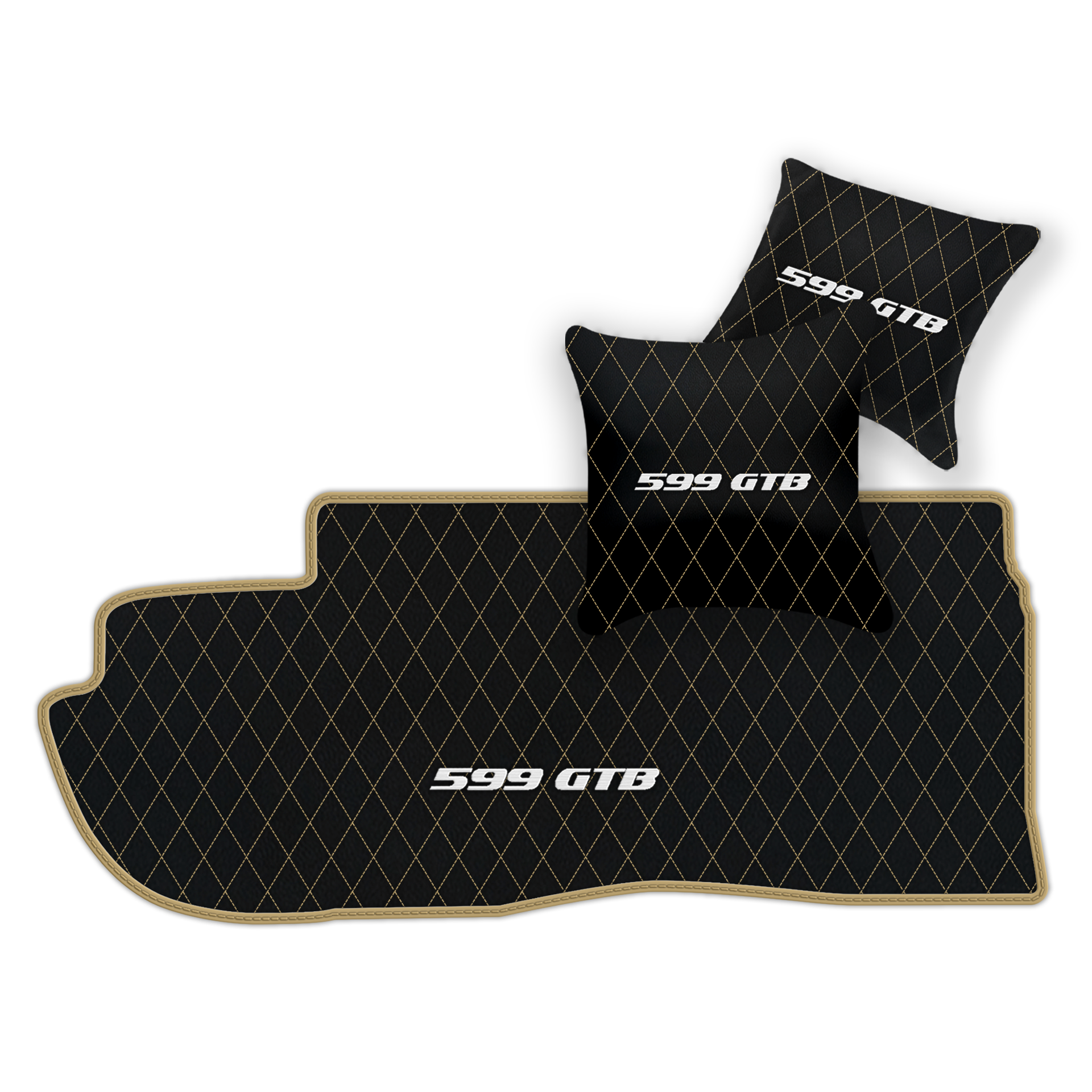 Custom Black Leather Floor Mats for Ferrari 599 Coupe (2006-2012)