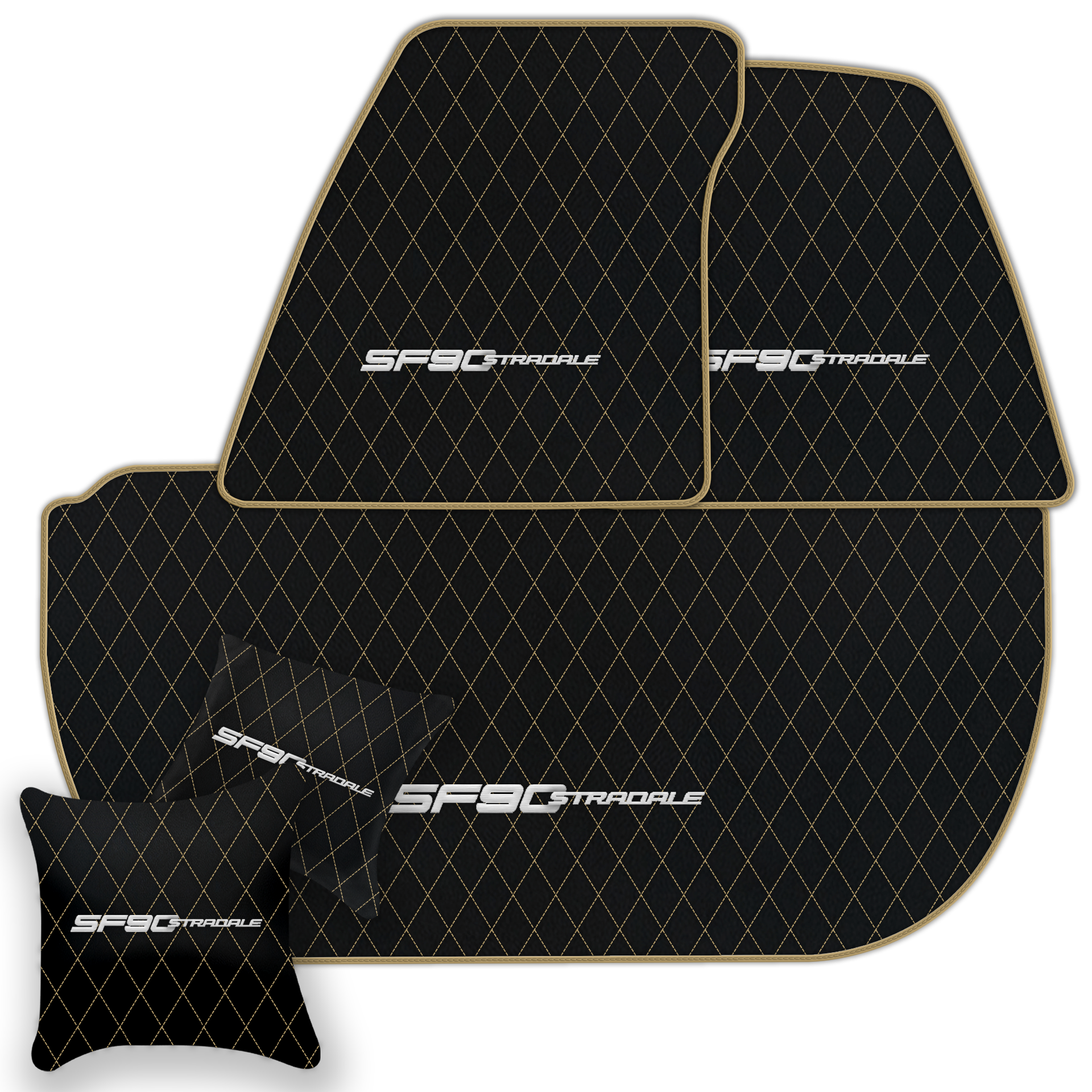 Premium Black Leather Floor Mats for Ferrari 360 (1999-2005)