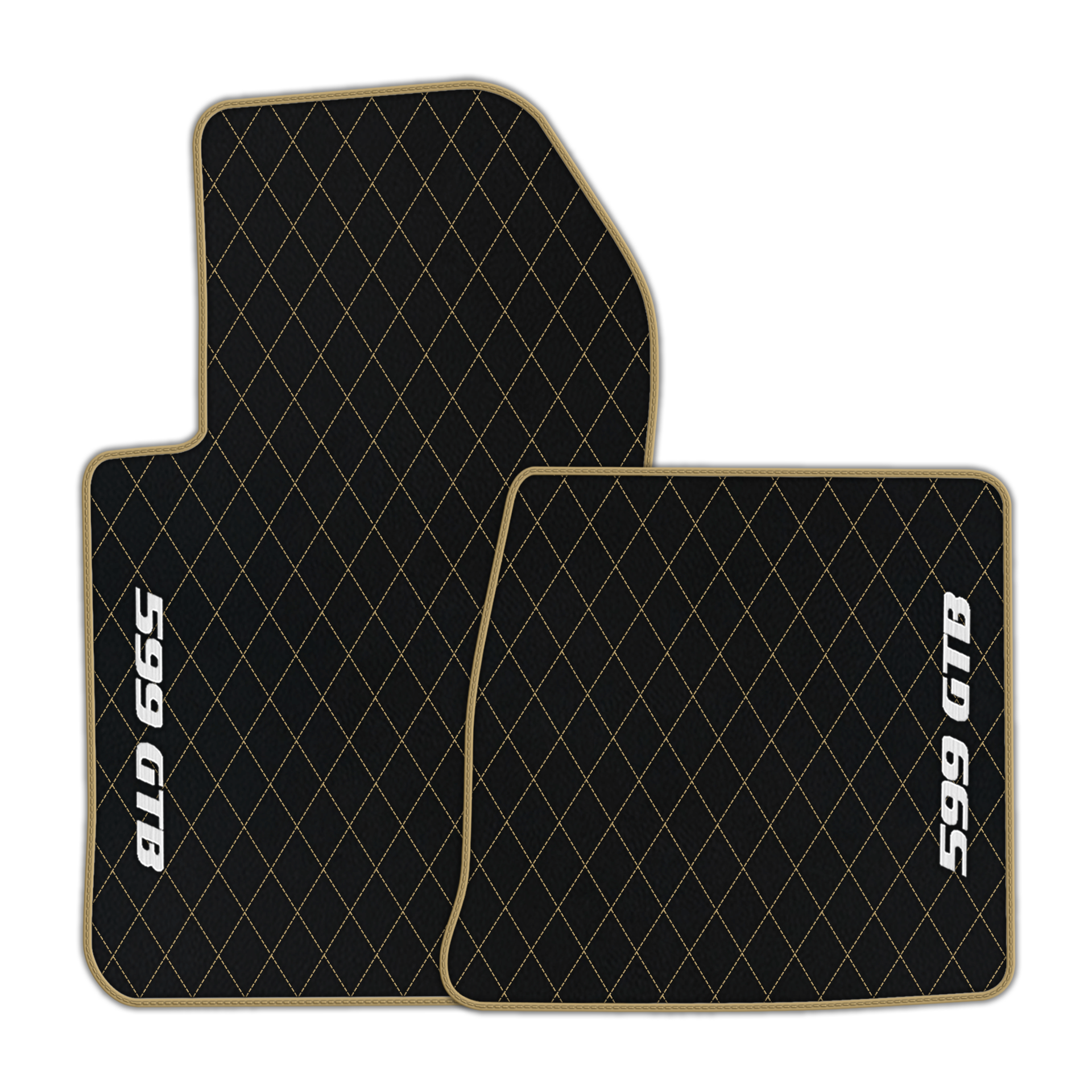 Custom Black Leather Floor Mats for Ferrari 599 Coupe (2006-2012)