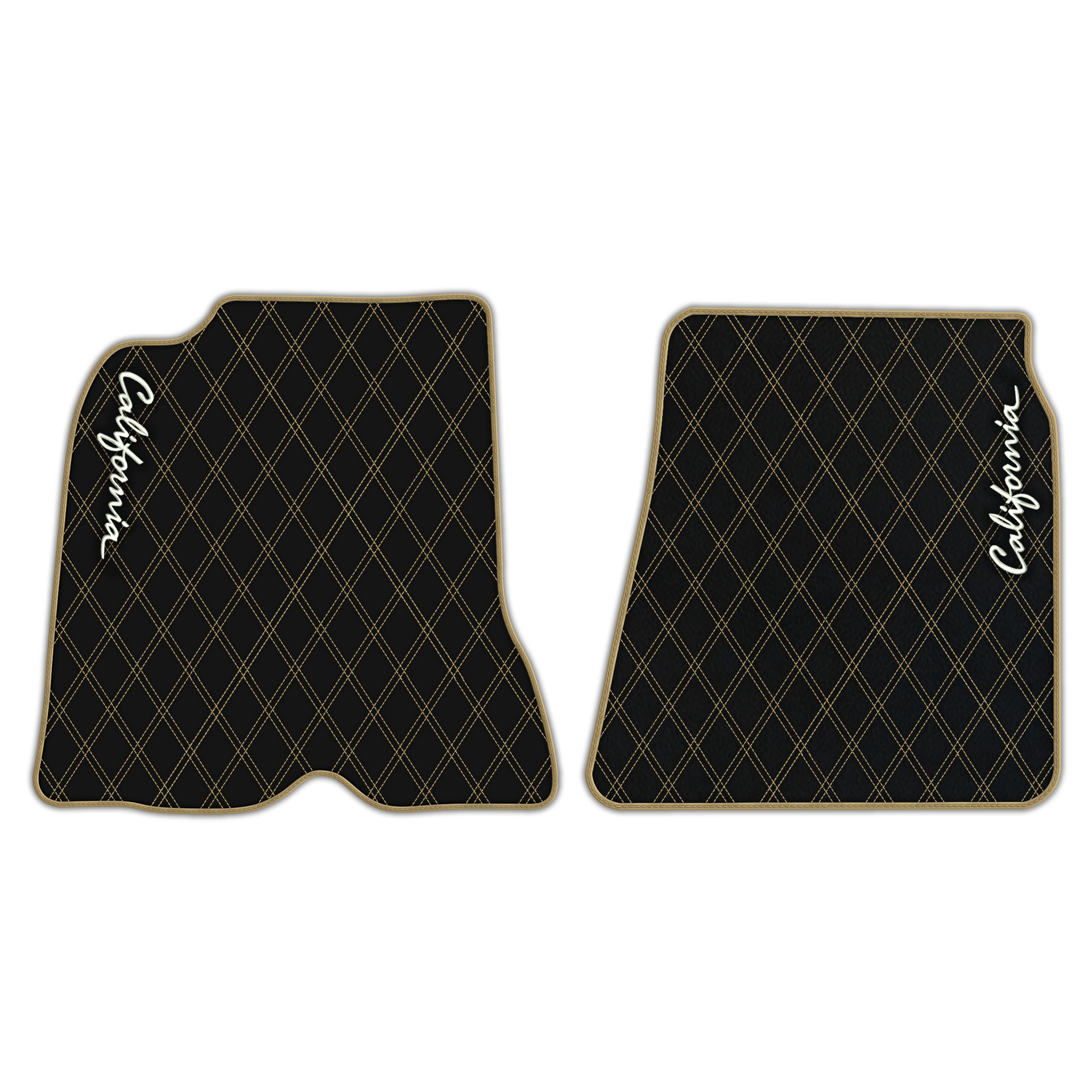 Orange Stitching Black Leather Floor Mats for Lamborghini Urus