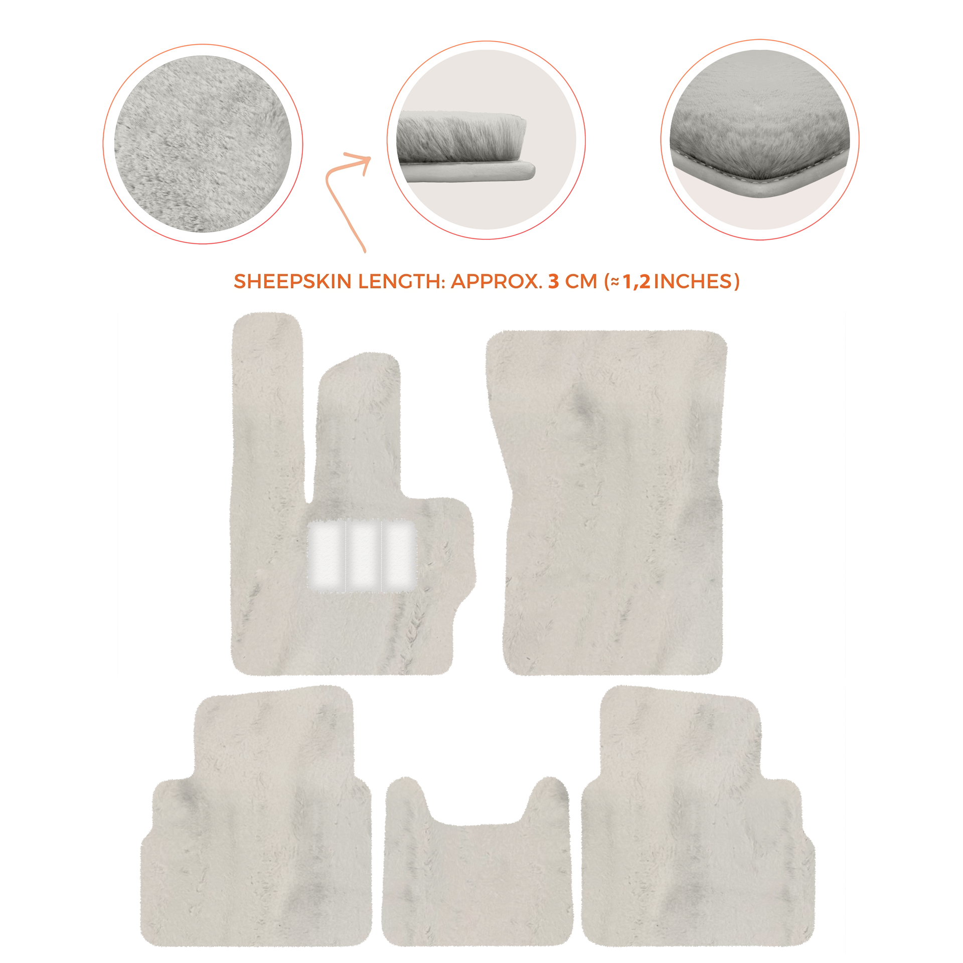 Premium Sheepskin Floor Mats for Mercedes-Benz G-Class W463 2008-2018