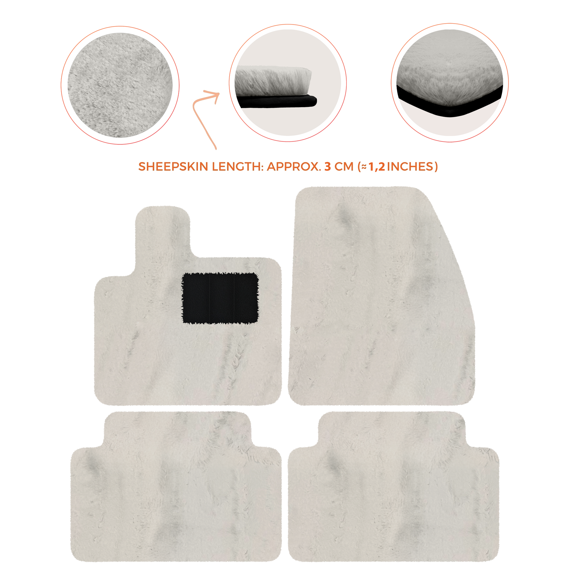 Premium Sheepskin Floor Mats for Range Rover Evoque (2016-2024)