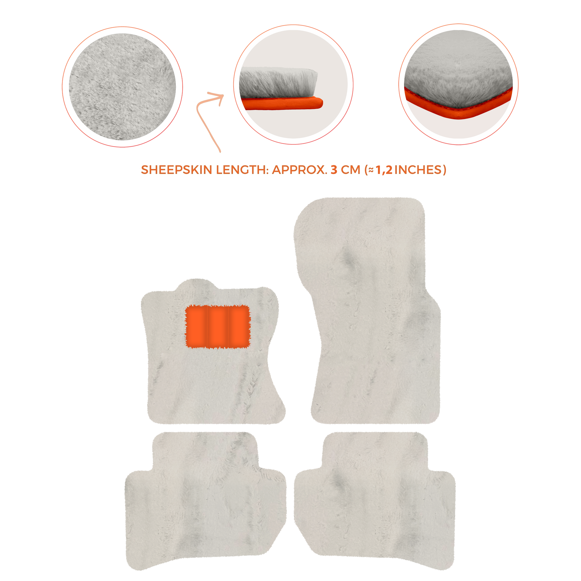 Premium Sheepskin Floor Mats for 2010-2013 Range Rover Sport