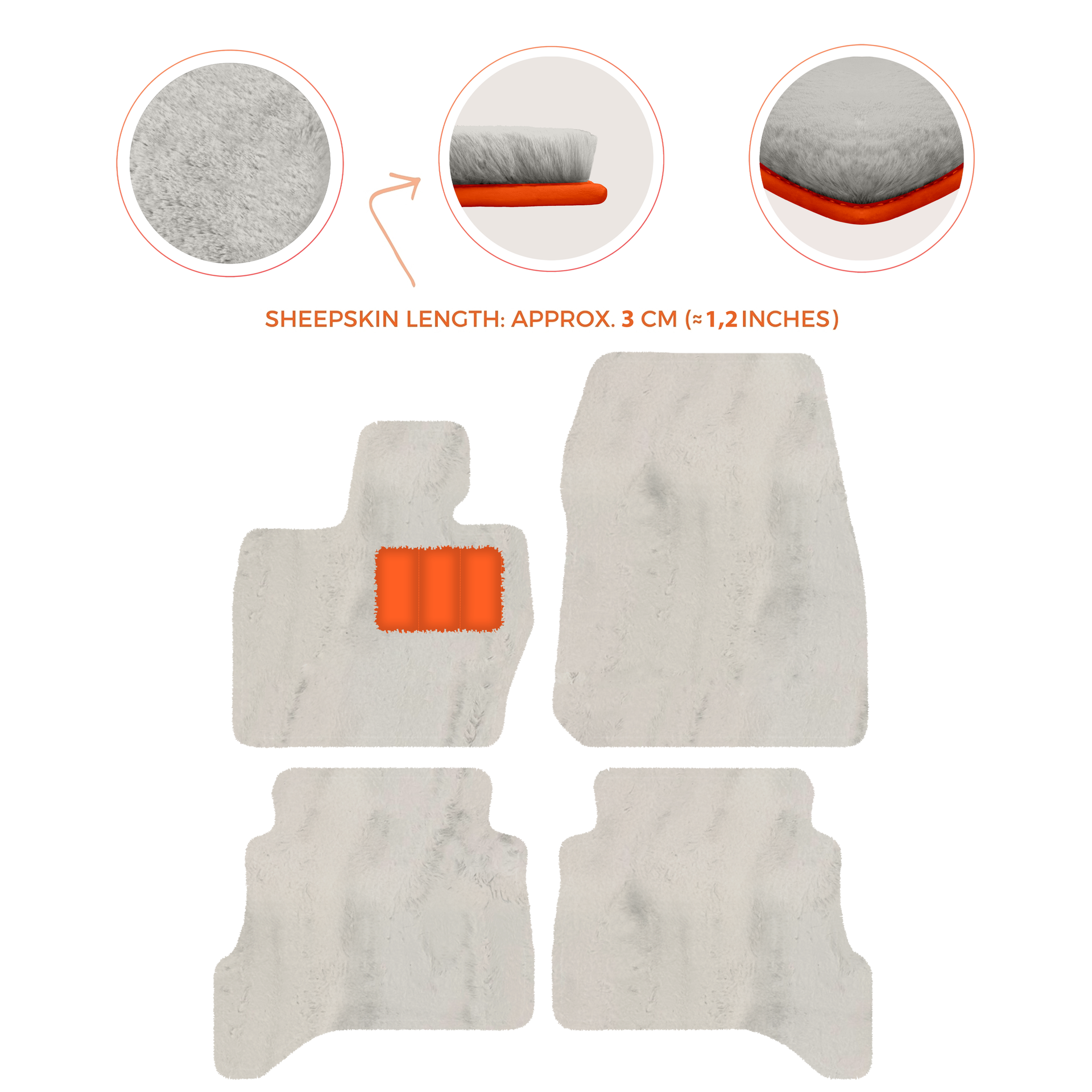 Premium Sheepskin Floor Mats for Range Rover Evoque (2015-2019)