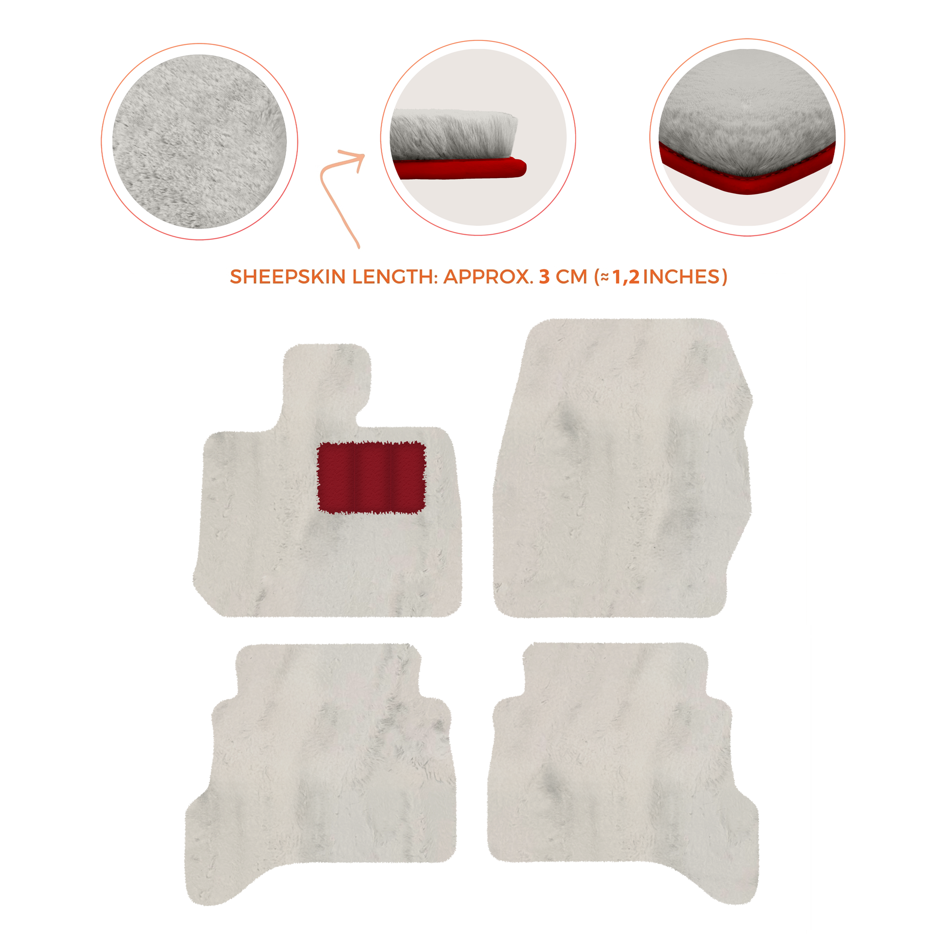 Premium Sheepskin Floor Mats for Land Rover Defender 90 (2007-2020)