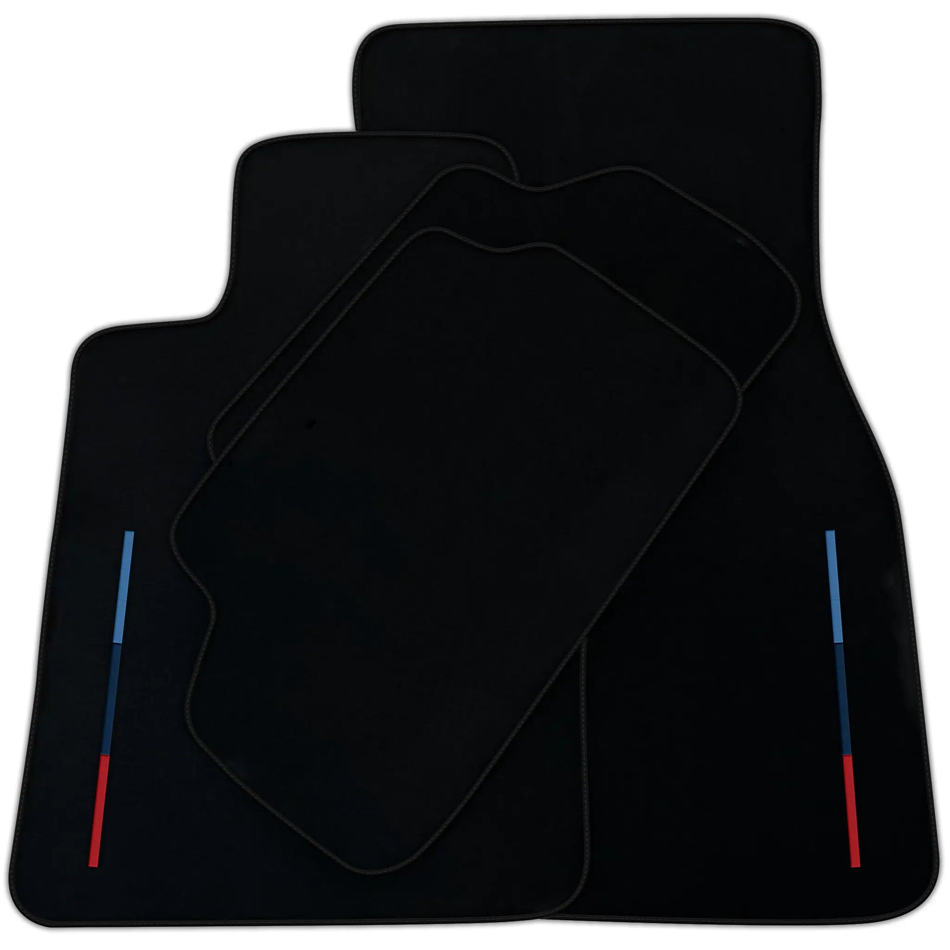 Black Floor Mats For BMW X5M E70 SUV With 3 Color Stripes Tailored Set Perfect Fit | Various Trim Color