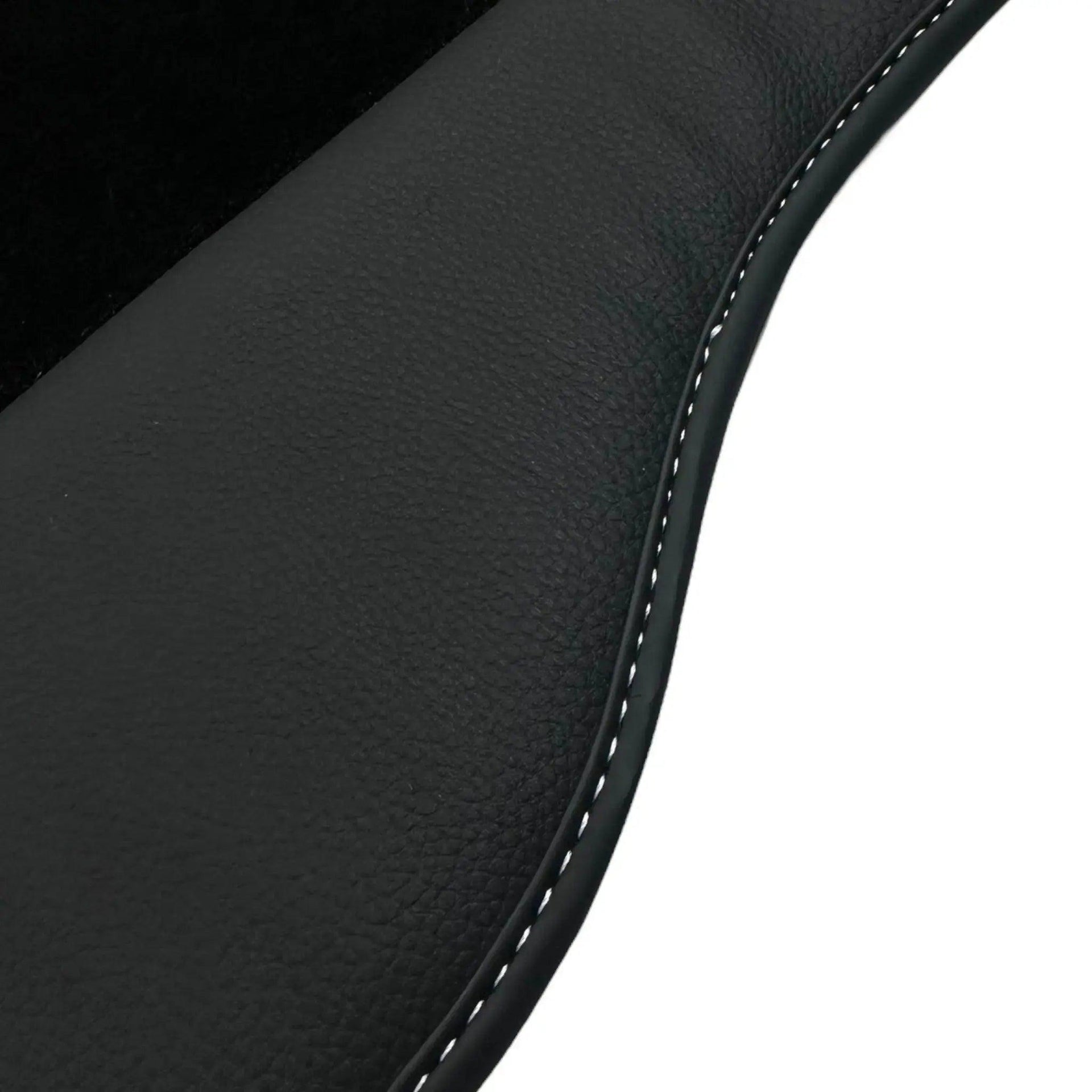 Black Floor Mats for Mini Clubman F54 (2015-2019) with Leather - AutoWin