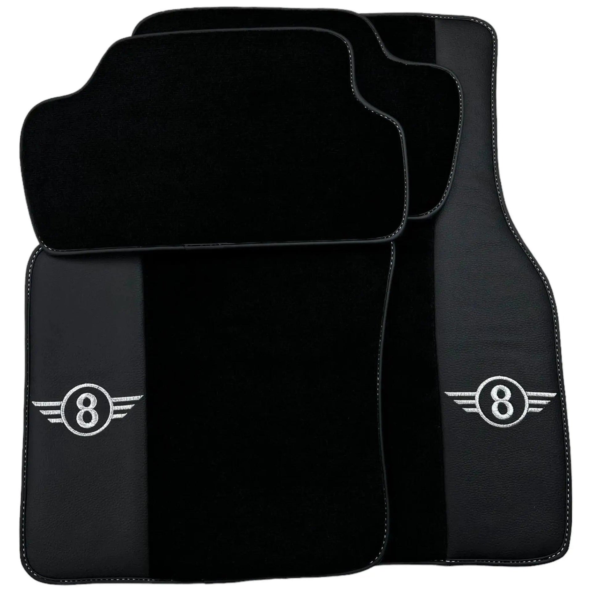 Black Floor Mats for Mini Countryman F60 Hybrid (2020-2023) with Leather - AutoWin