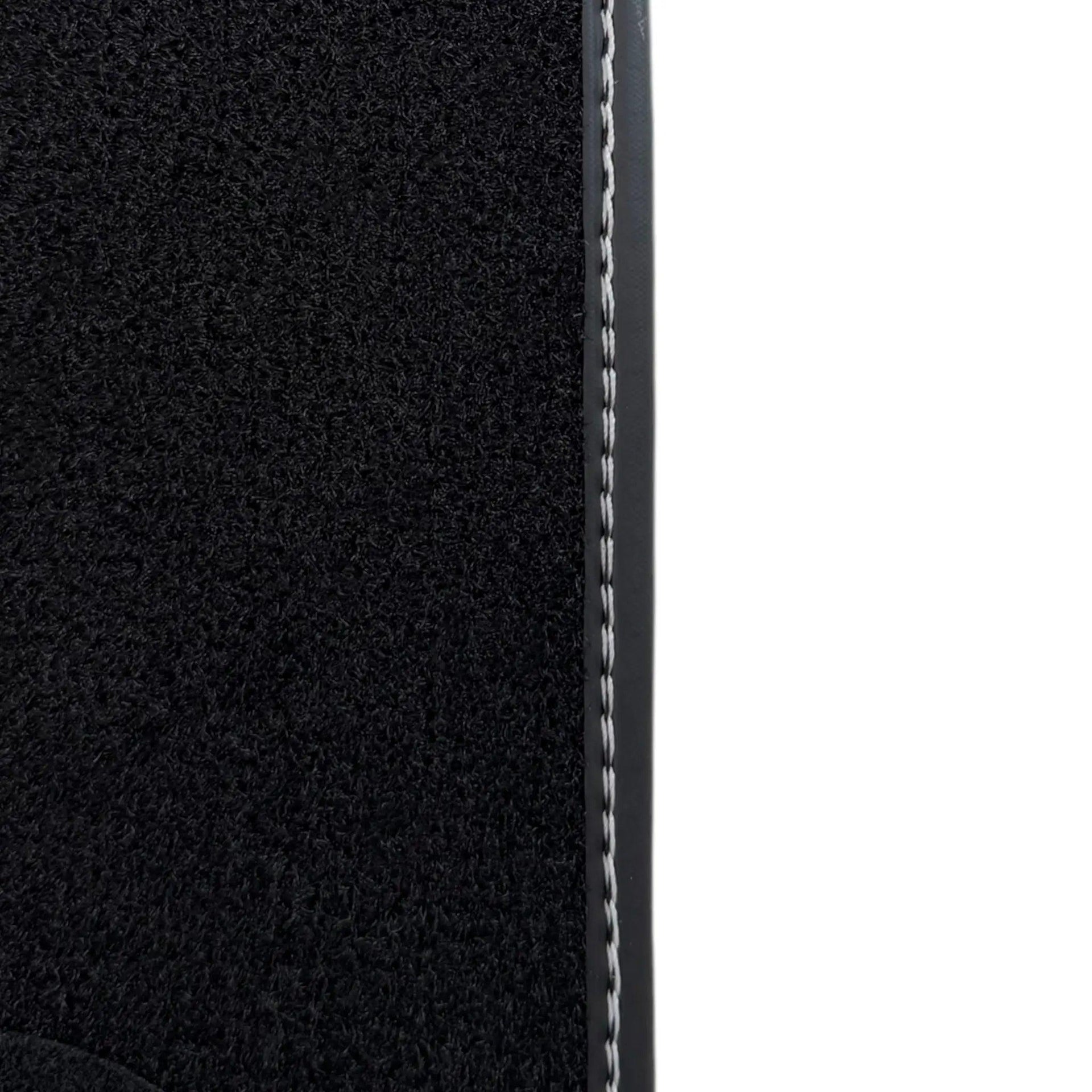 Black Floor Mats for Rolls Royce Phantom VIII (2017-2024) with Gray Leather Borders