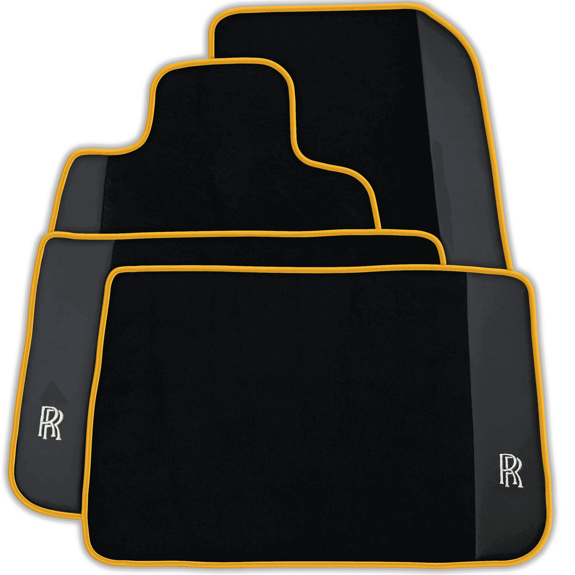 Black Floor Mats for Rolls Royce Spectre (2023-2024) with Leather | Various Trim Colors