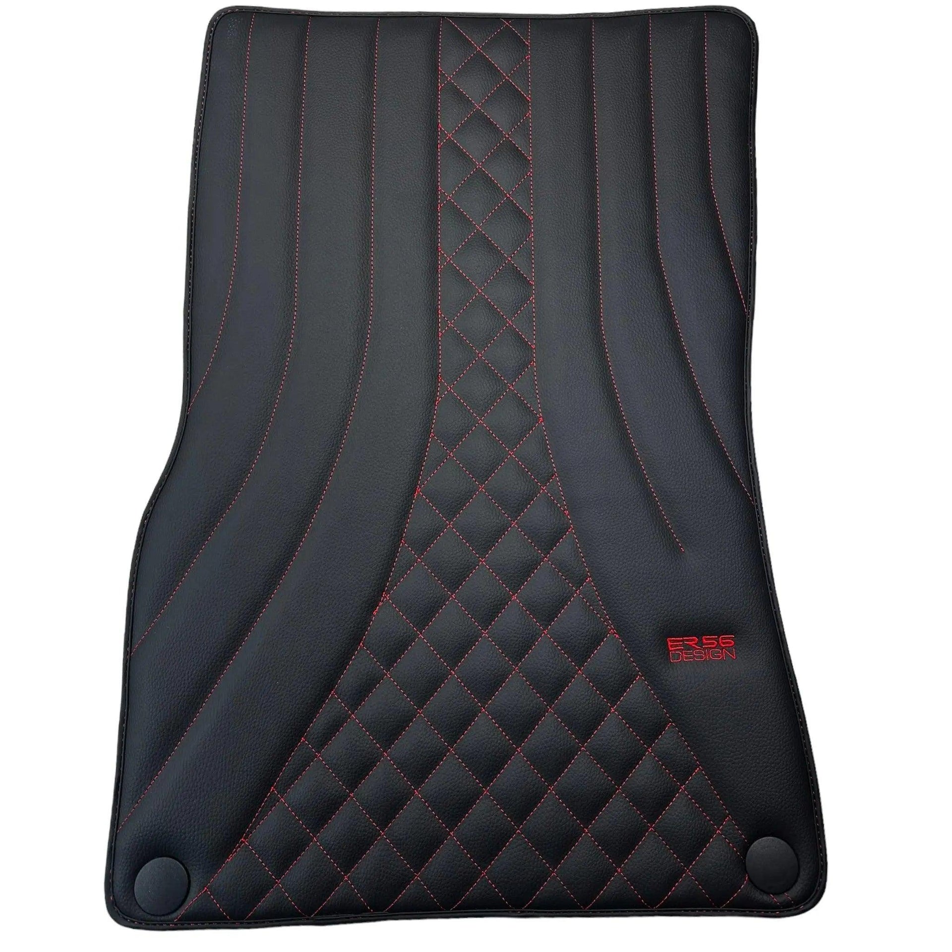 Black Leather Floor Mats For Mercedes Benz GLE-Class C167 Coupe - 5 Seats (2020-2023) Hybrid | ER56 Design - AutoWin
