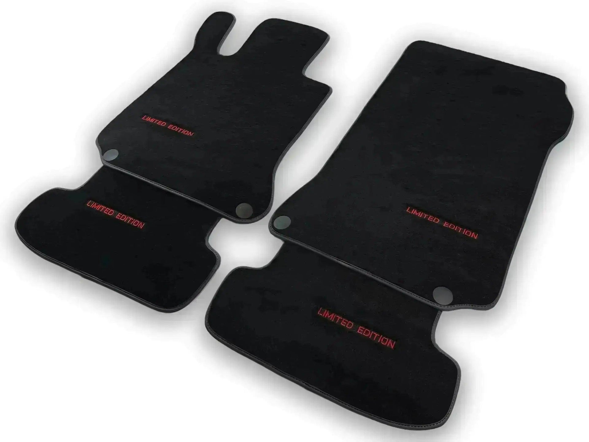 Black Leather Floor Mats For Mercedes Benz GLK-Class X204 (2008-2012) | ER56 Design - AutoWin