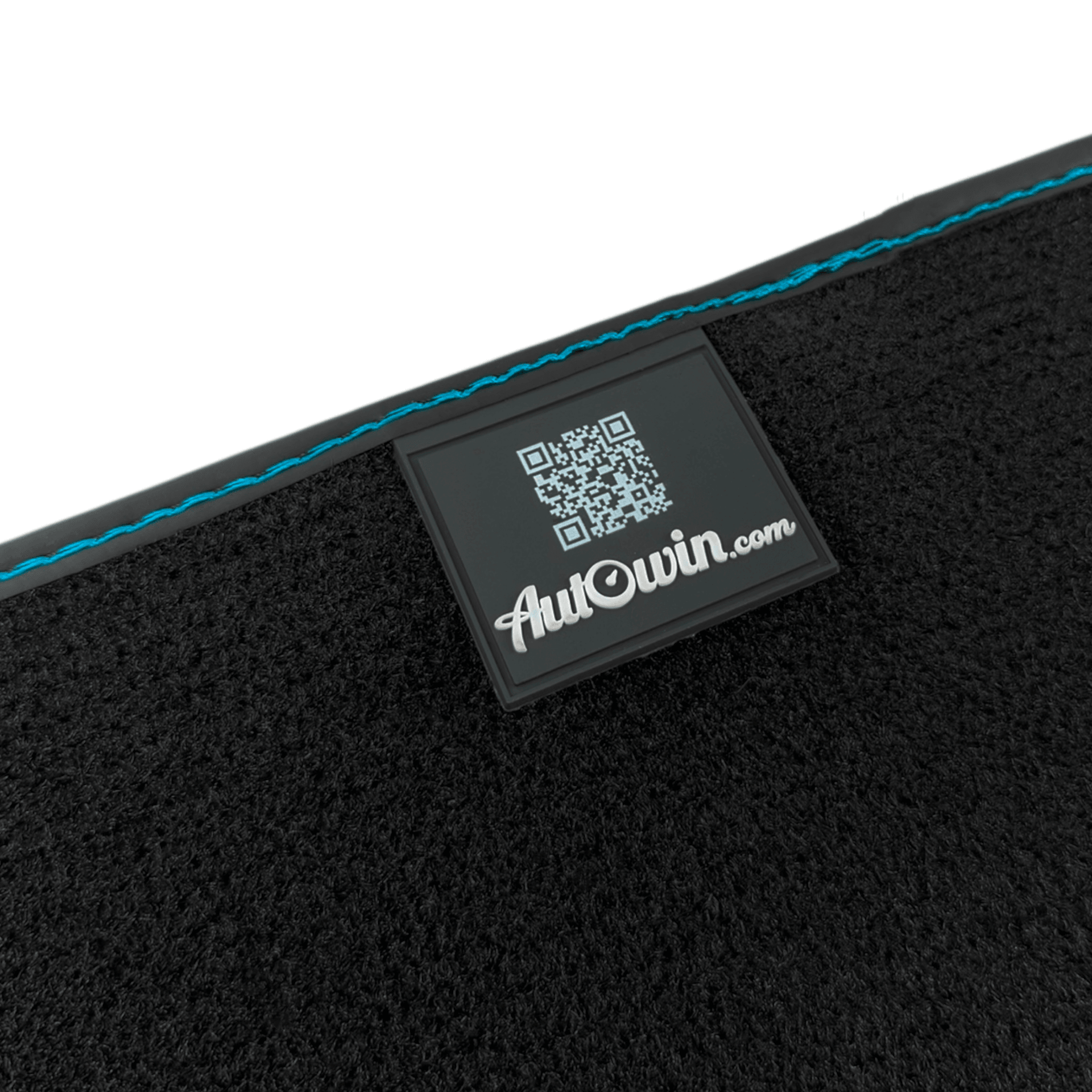 Black Leather Floor Mats for Lamborghini Urus S with Sky Blue Leather Accent