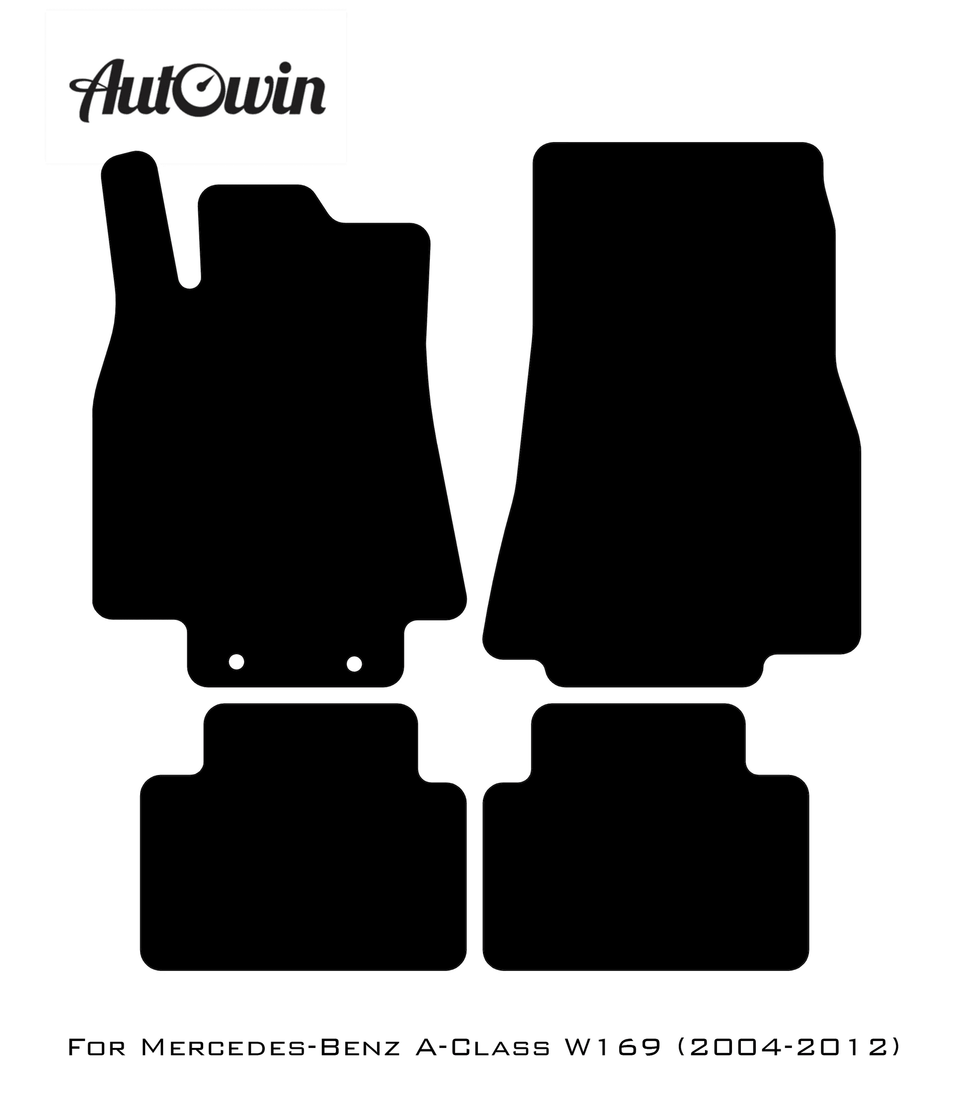 Black Sheepskin Floor Mats For Mercedes Benz A-Class W169 (2004-2012) | ER56 Design - AutoWin