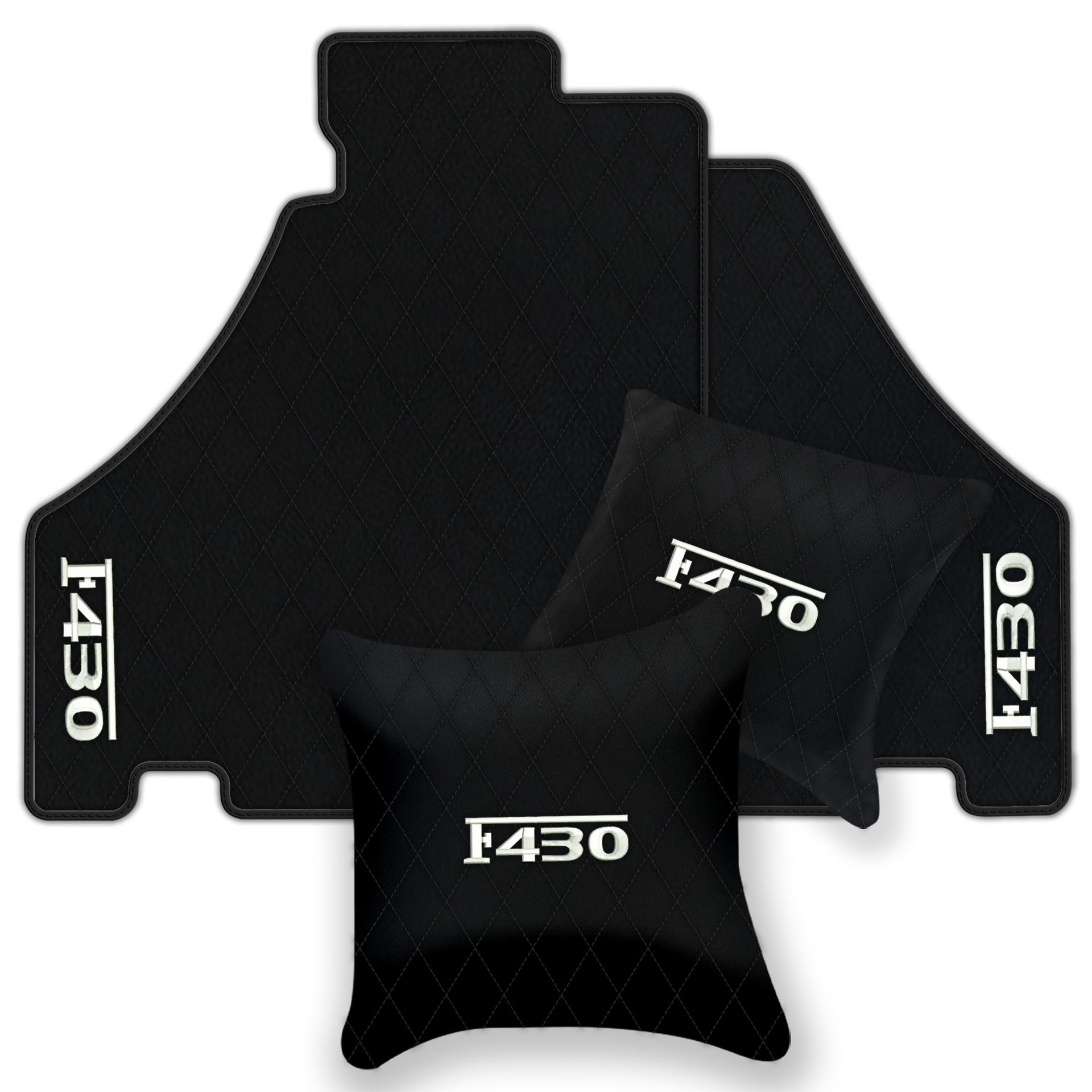 Luxury Black Leather Floor Mats for Ferrari F355 (1994-1999)