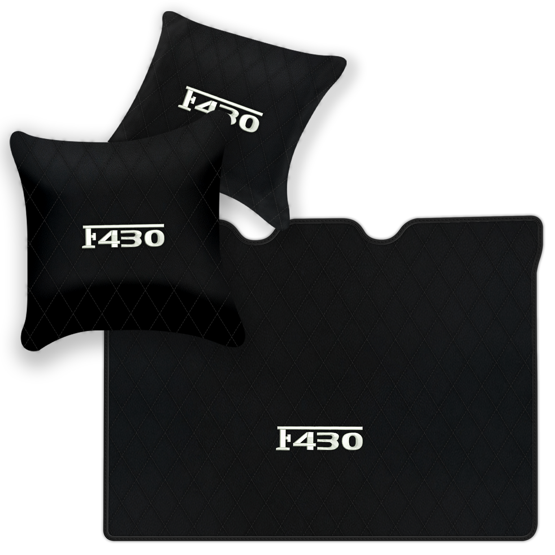 Luxury Black Leather Floor Mats for Ferrari F355 (1994-1999)