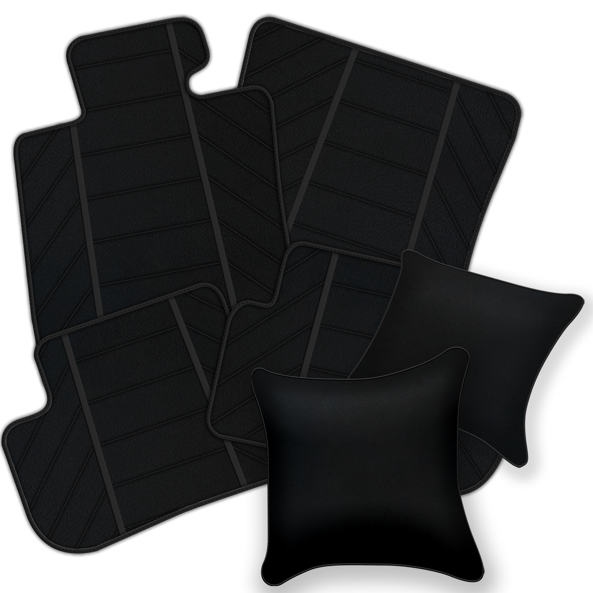 Premium Black Leather Floor Mats for Ferrari California | Full Set