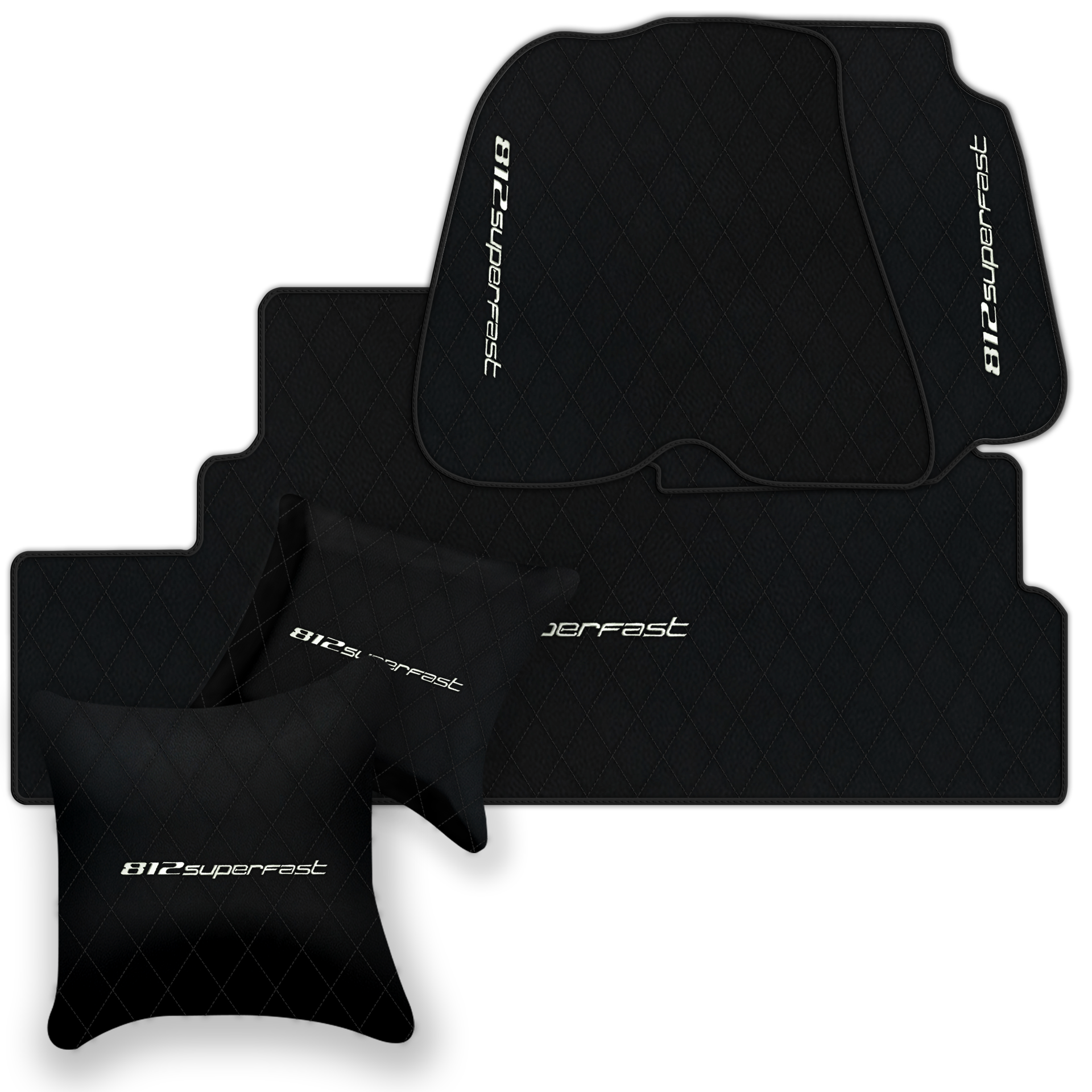 Premium Black Leather Floor Mats for Ferrari F12 (2012-2022)