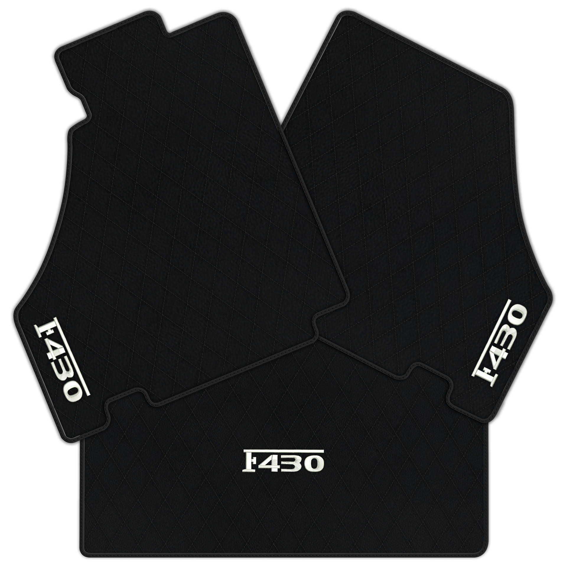 Luxury Black Leather Floor Mats for Ferrari F355 (1994-1999)