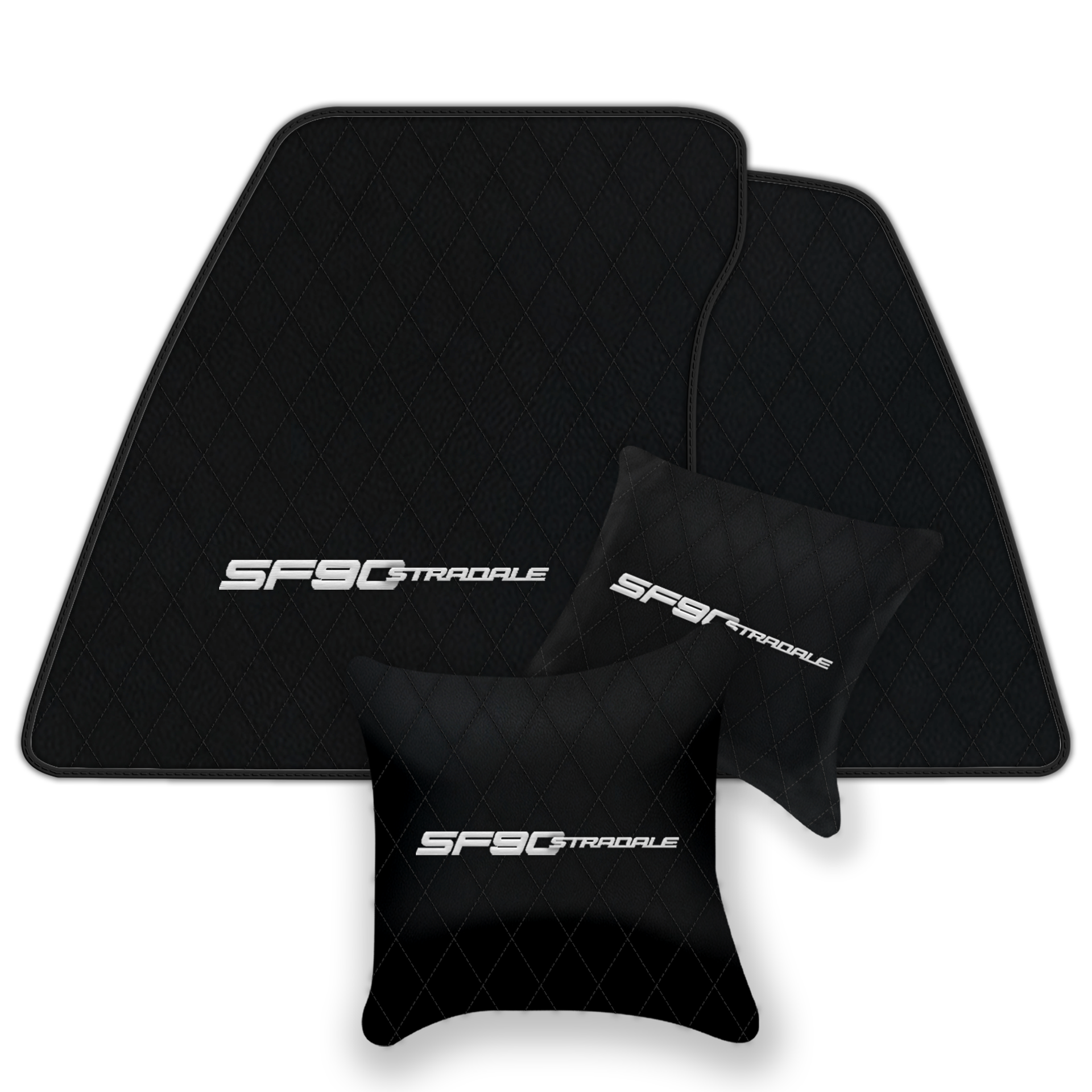 Premium Black Leather Floor Mats for Ferrari 360 (1999-2005)