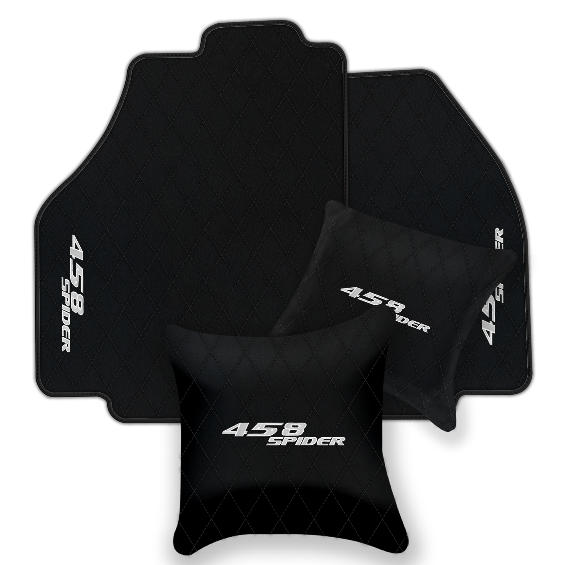 Premium Black Leather Floor Mats for Ferrari 458 Speciale (2012-2015)