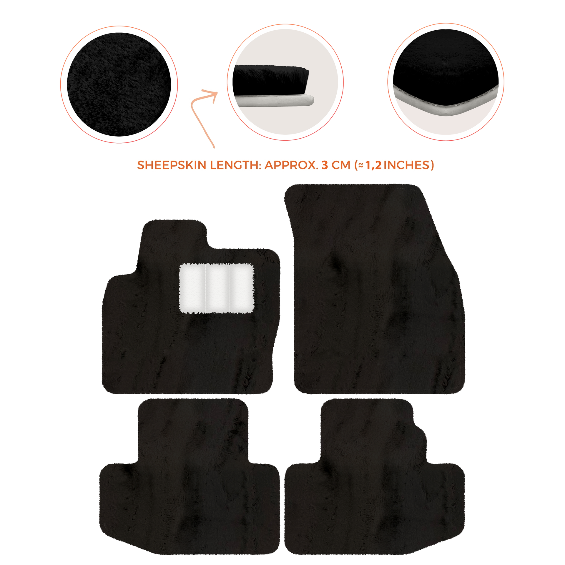 Luxury Sheepskin Floor Mats for Range Rover Sport L460 (2022-2024)