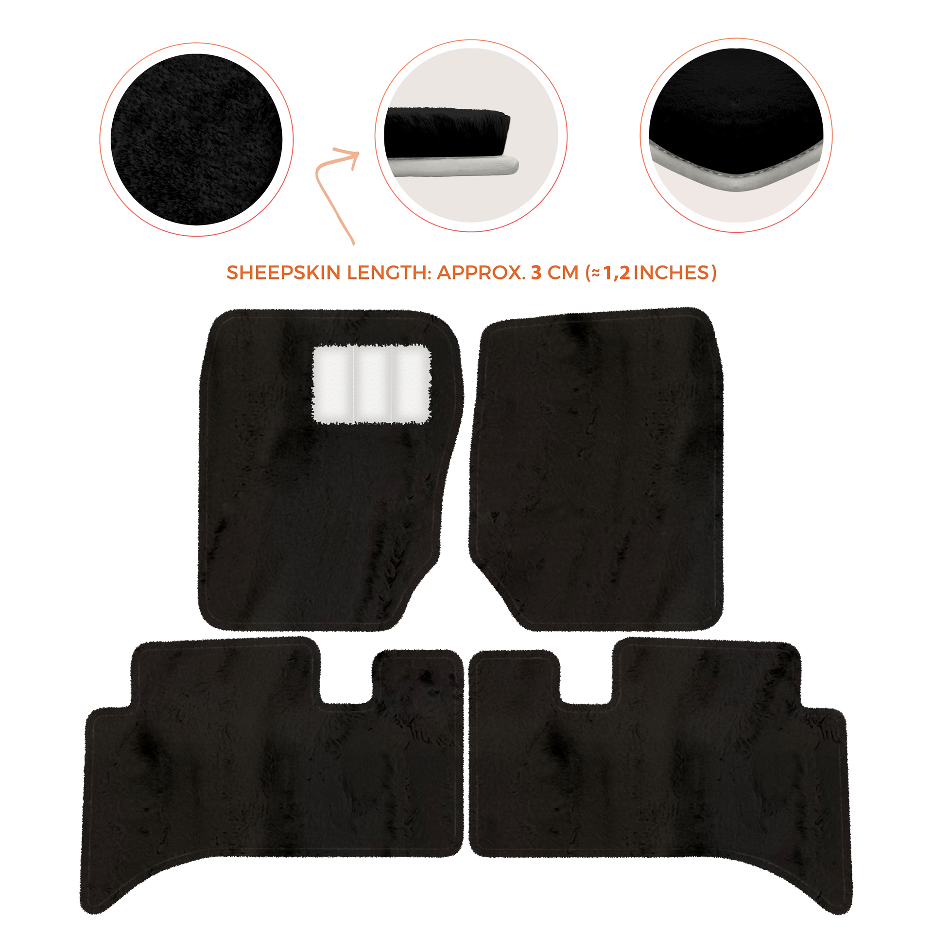 Premium Sheepskin Floor Mats for Range Rover Sport L460 (2022-2024)