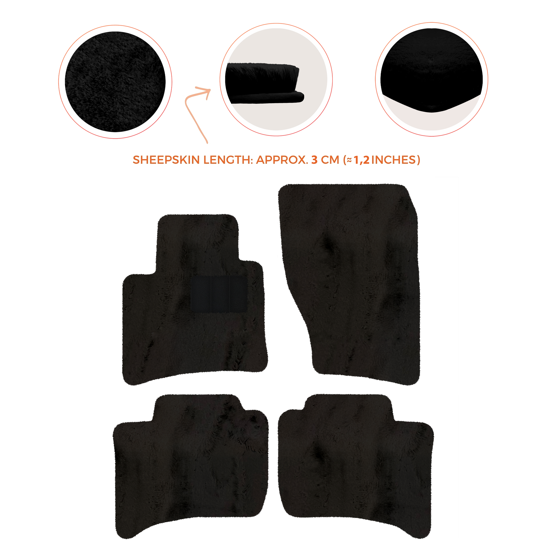 Premium Sheepskin Floor Mats for Porsche Cayenne (2010-2018)