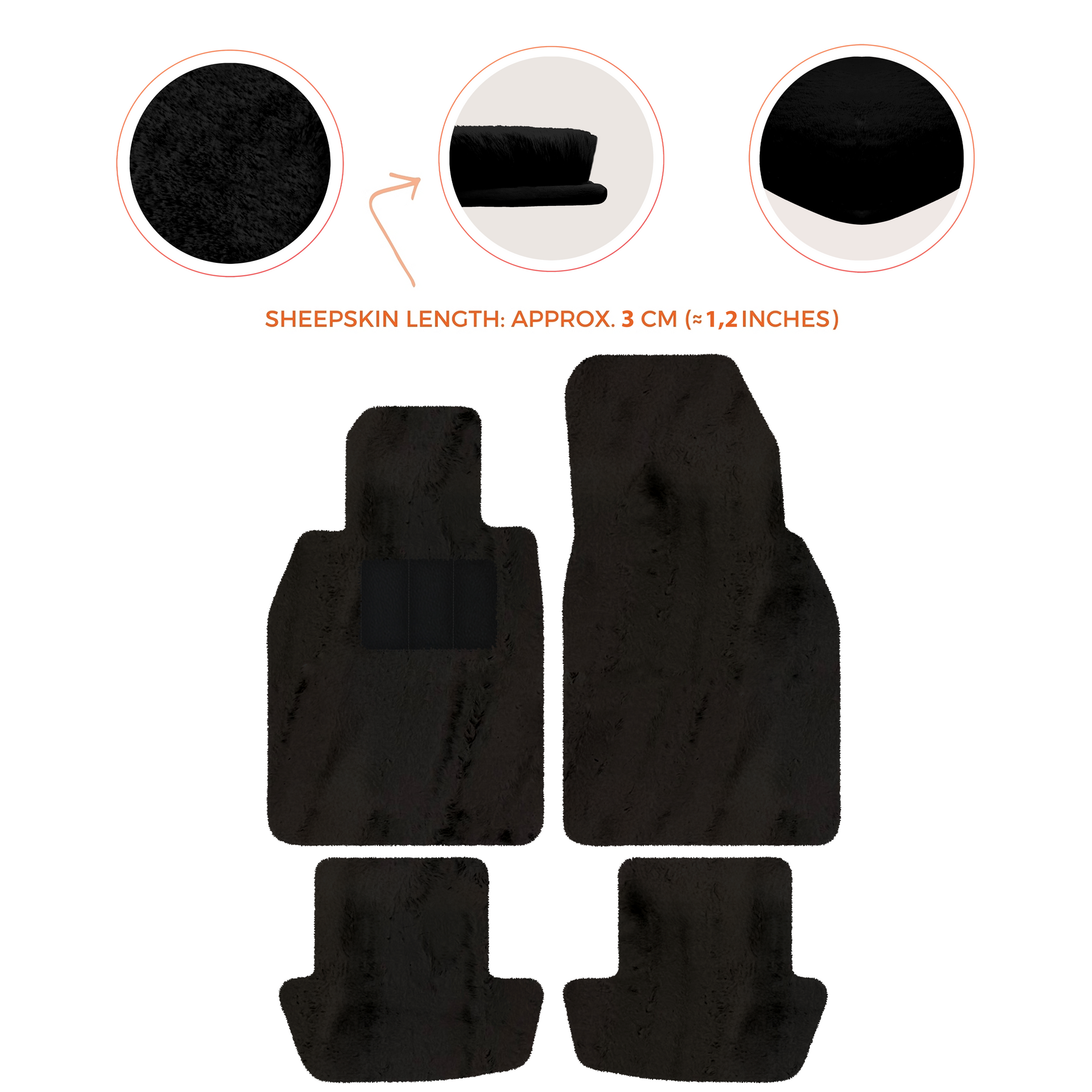 Premium Sheepskin Floor Mats for Porsche 911 991 (2012-2019)