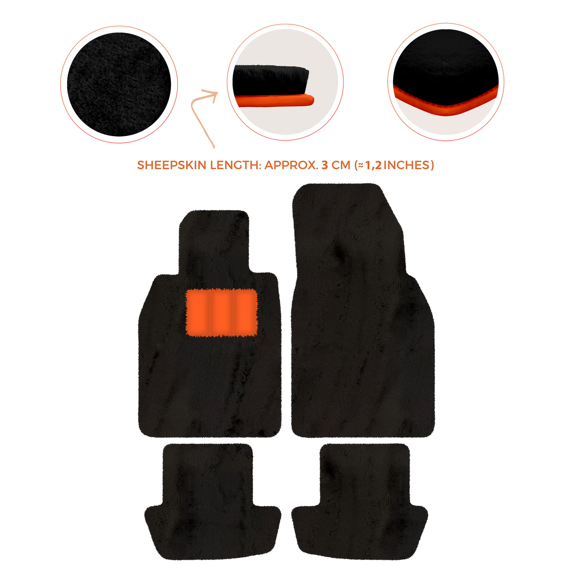 Premium Sheepskin Floor Mats for Porsche 911 991 (2012-2019)