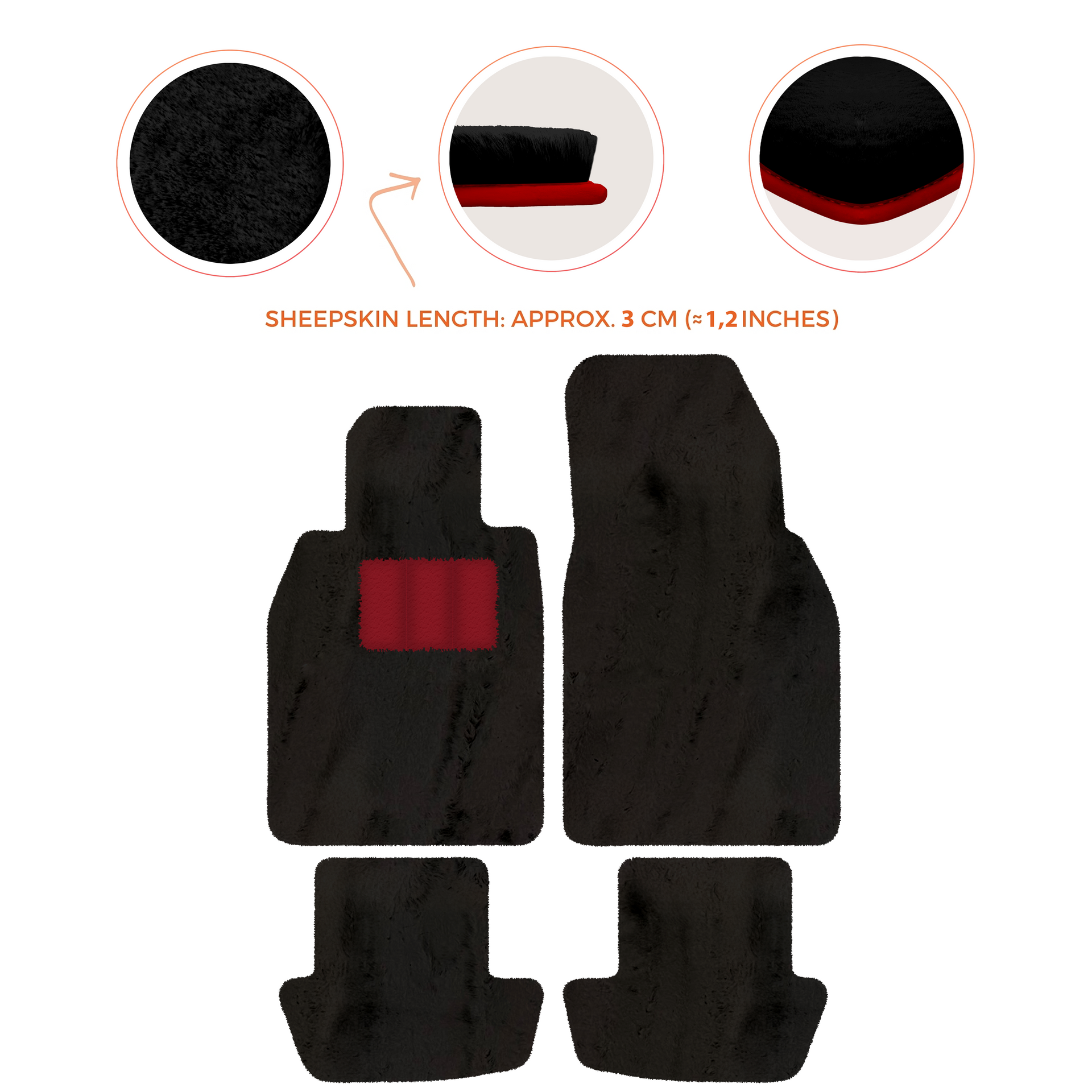 Premium Sheepskin Floor Mats for Porsche 911 991 (2012-2019)