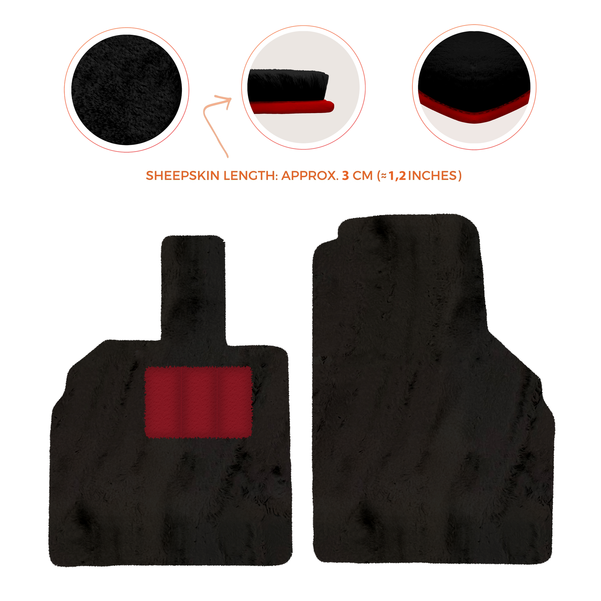 Luxury Sheepskin Floor Mats for Lamborghini Urus (2018-2026)