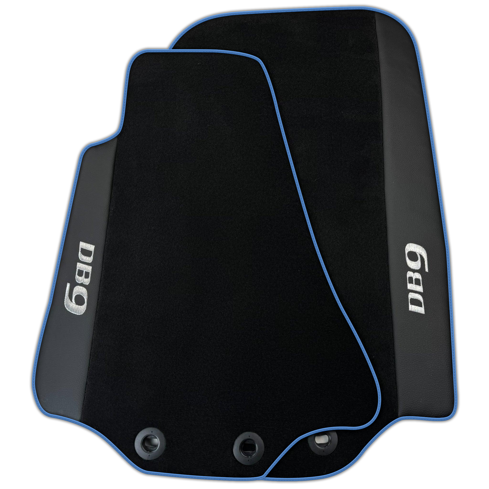 Black Floor Mats for Aston Martin DB9 (2004-2016) with Leather