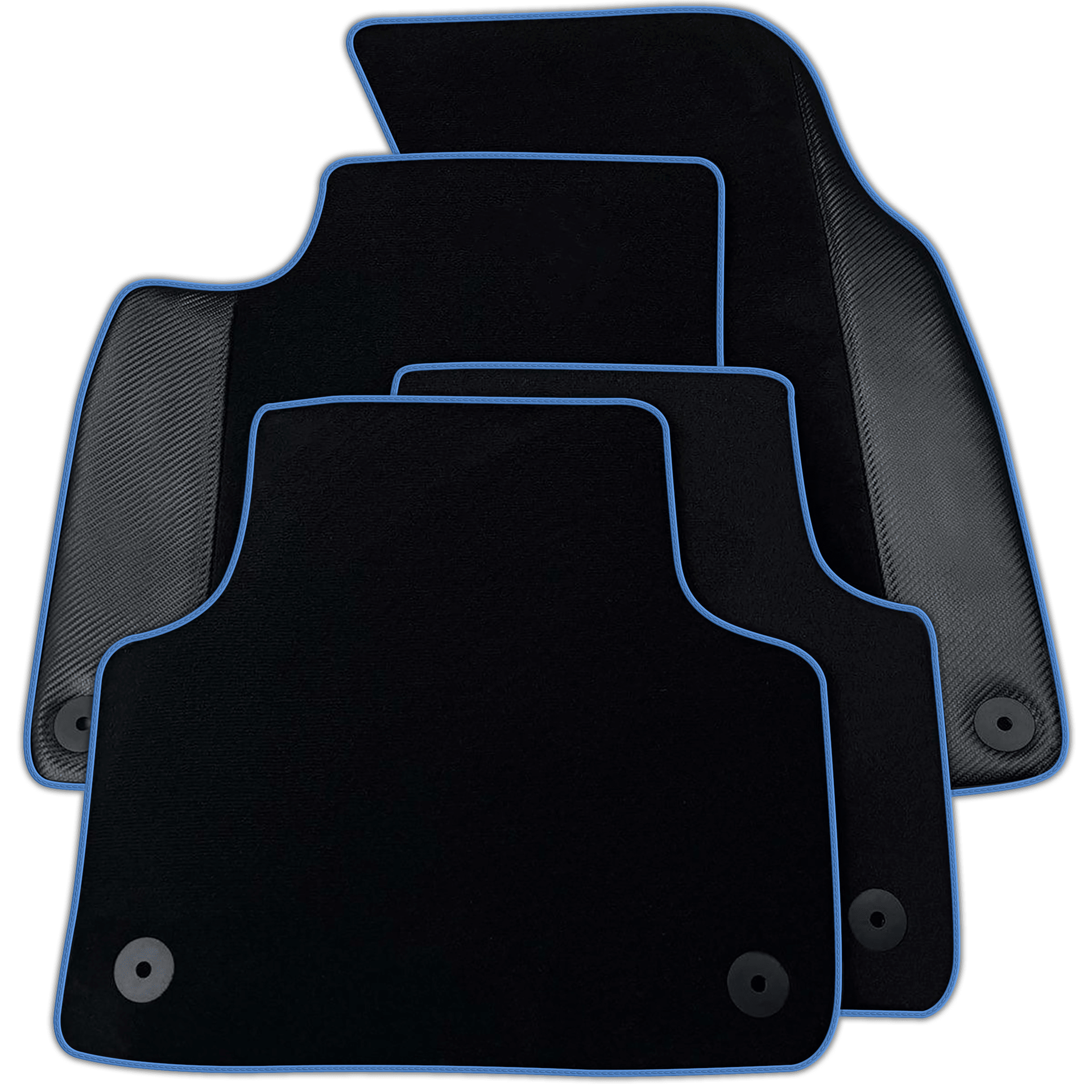 Customizable Black Carbon Leather Floor Mats for Audi A2 2000-2005 8Z | Various Trim Colors
