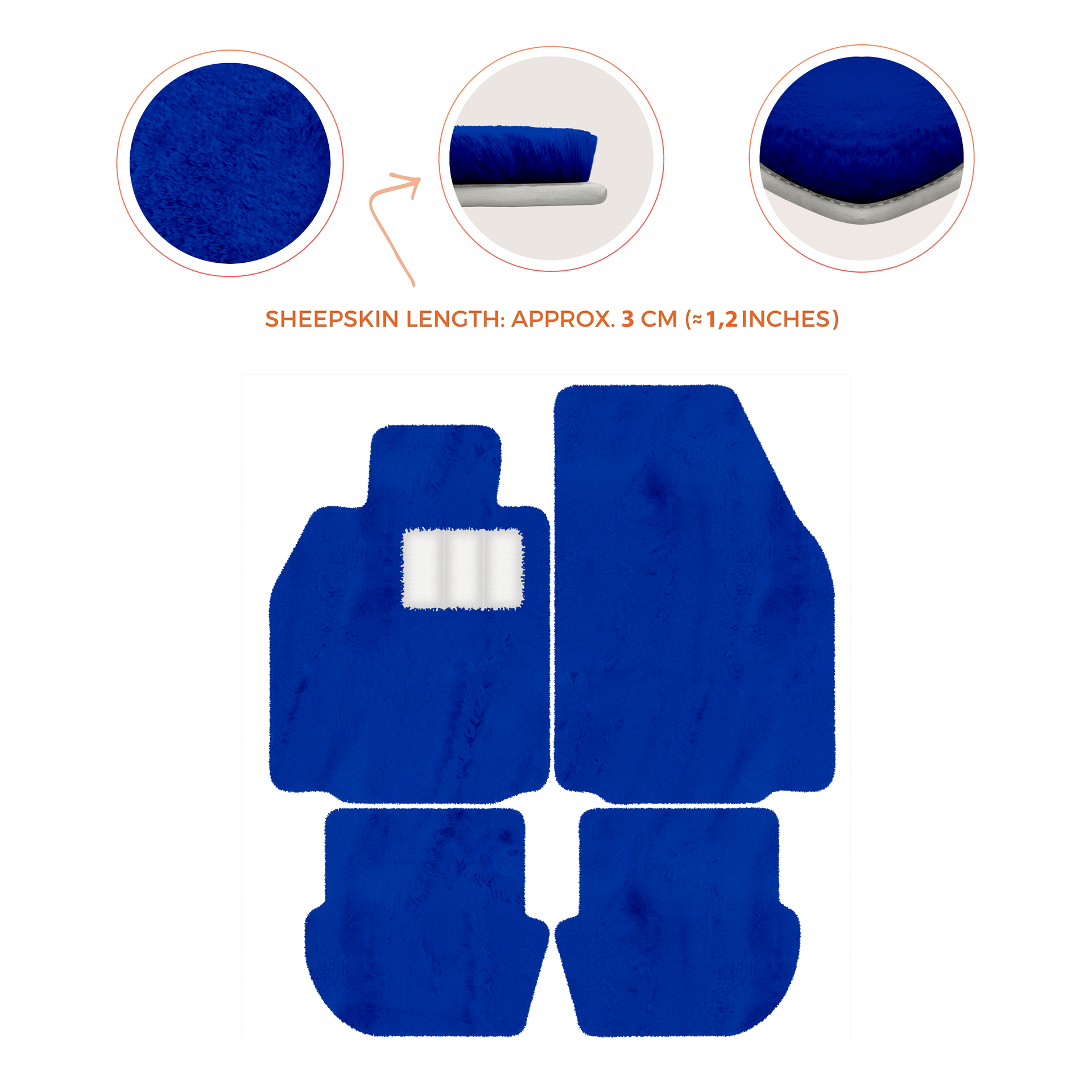 Premium Luxury Sheepskin Floor Mats for Porsche 911 (2004-2012)